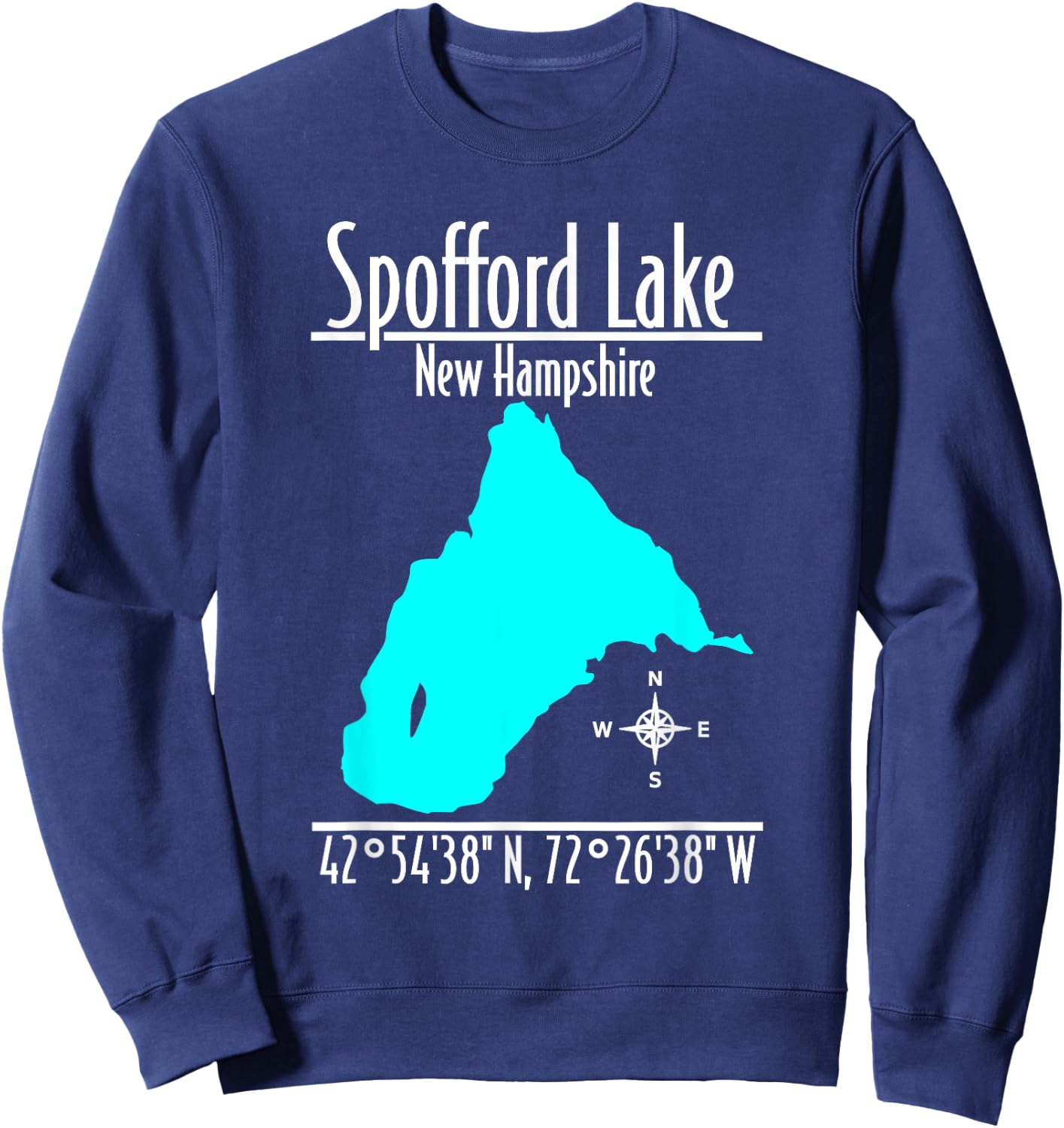 Modern Spofford Lake, New Hampshire Sweatshirt - Sweatshirt | Navy