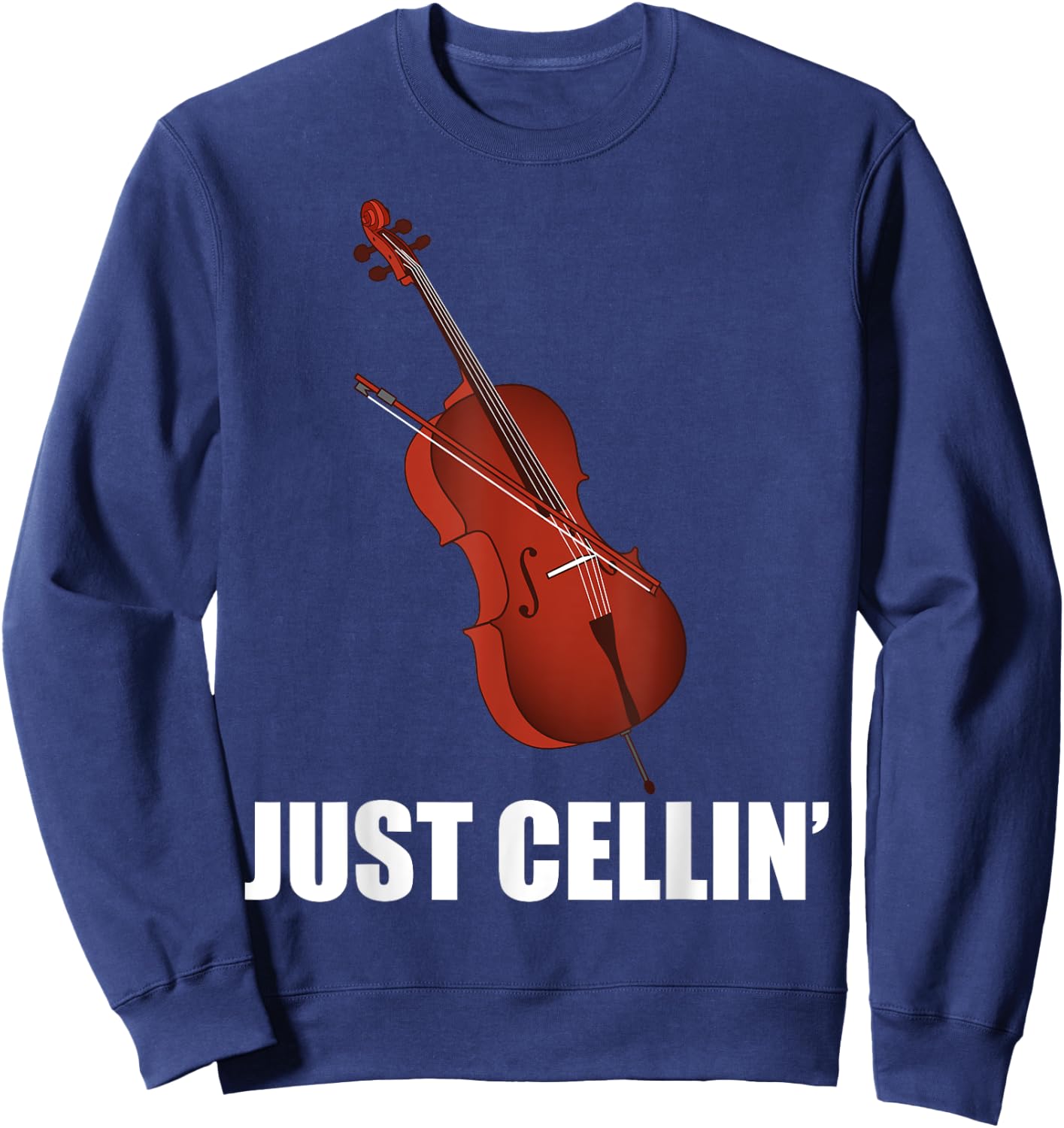 Funny Cello Designs Women Music Fan Lover Musicians Sweatshirt - Sweatshirt | Navy