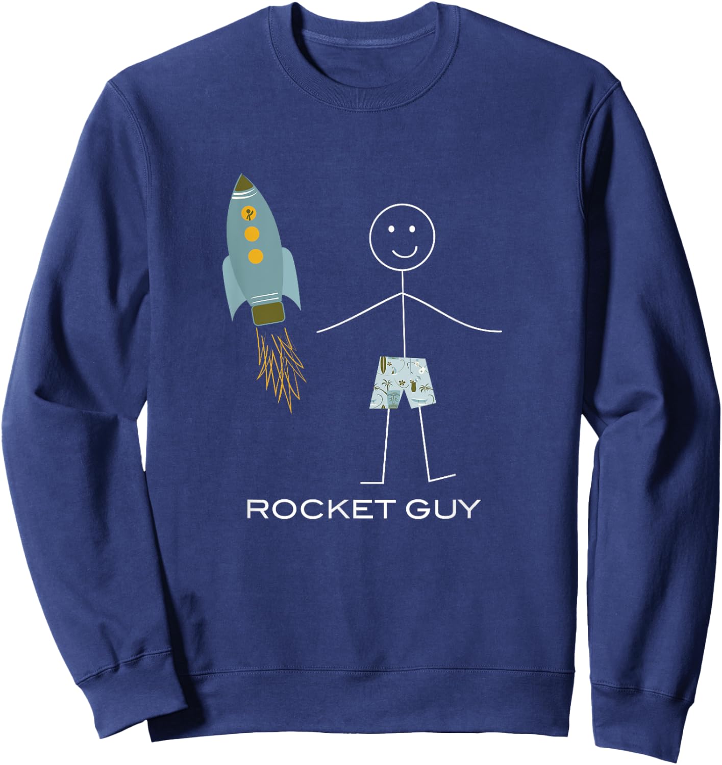Funny Rocket Guy Space Boys Rocket Sweatshirt - Sweatshirt | Navy