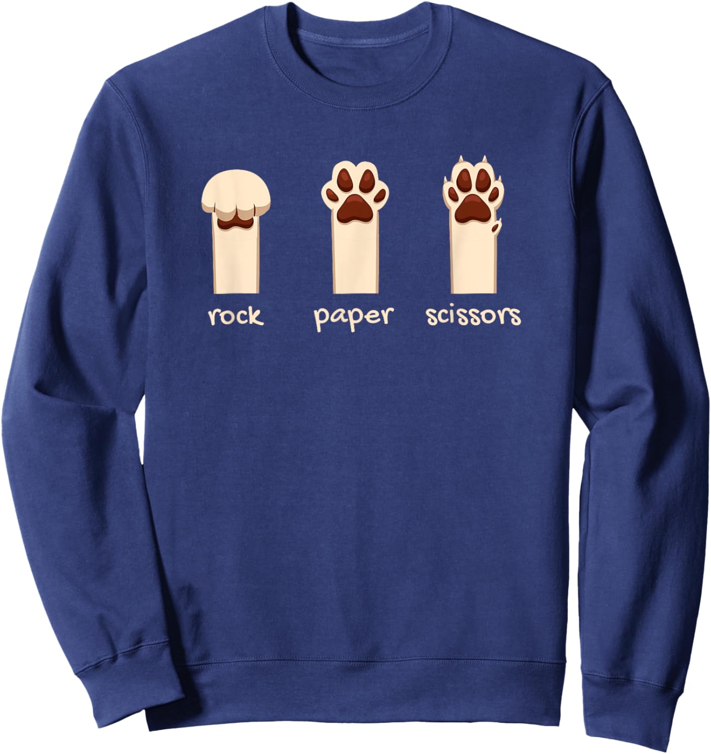 Funny Dog Rock Paper Scissors Hilarious Cute Dog Paws Girls Kids Sweatshirt - Sweatshirt | Navy