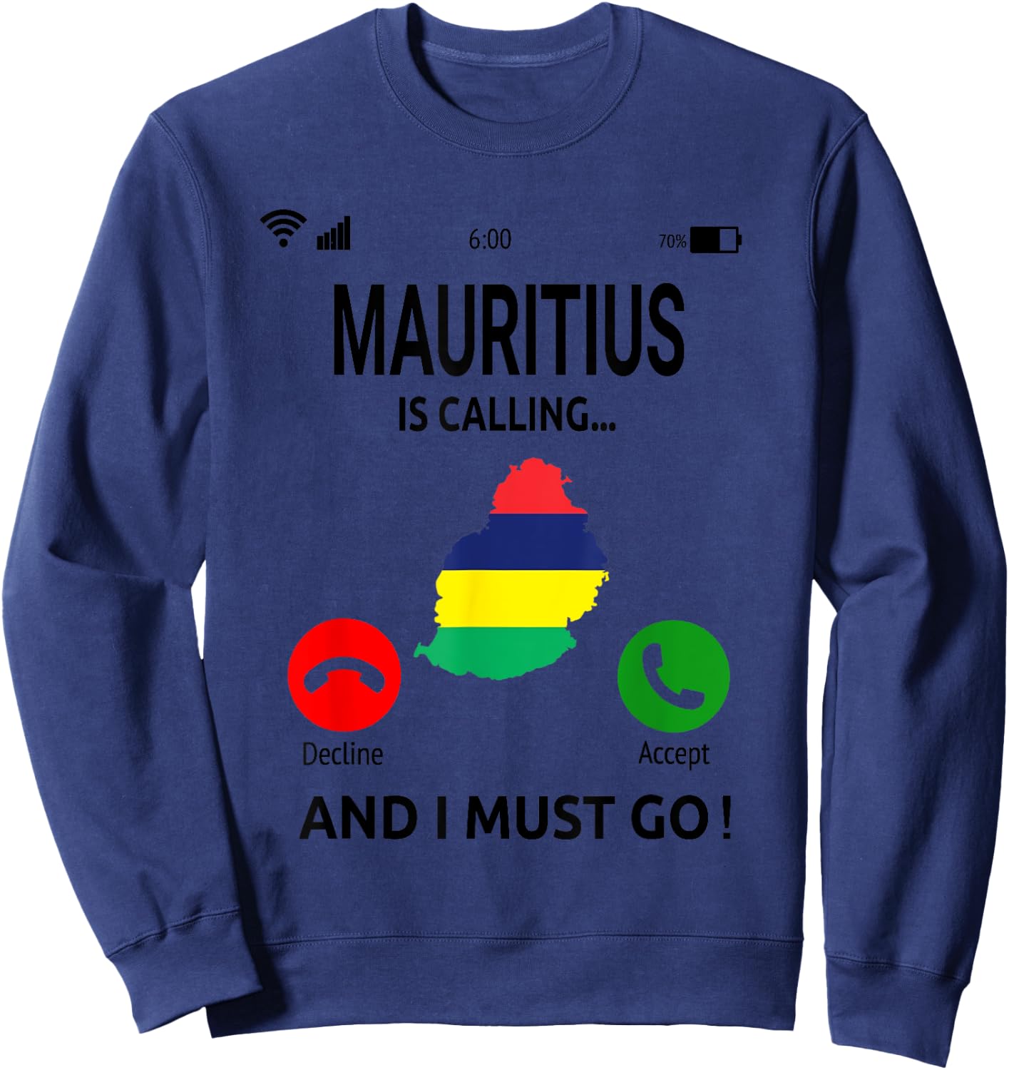 Mauritius Is Calling Indian Ocean Island Vacation Travel Sweatshirt - Sweatshirt | Navy