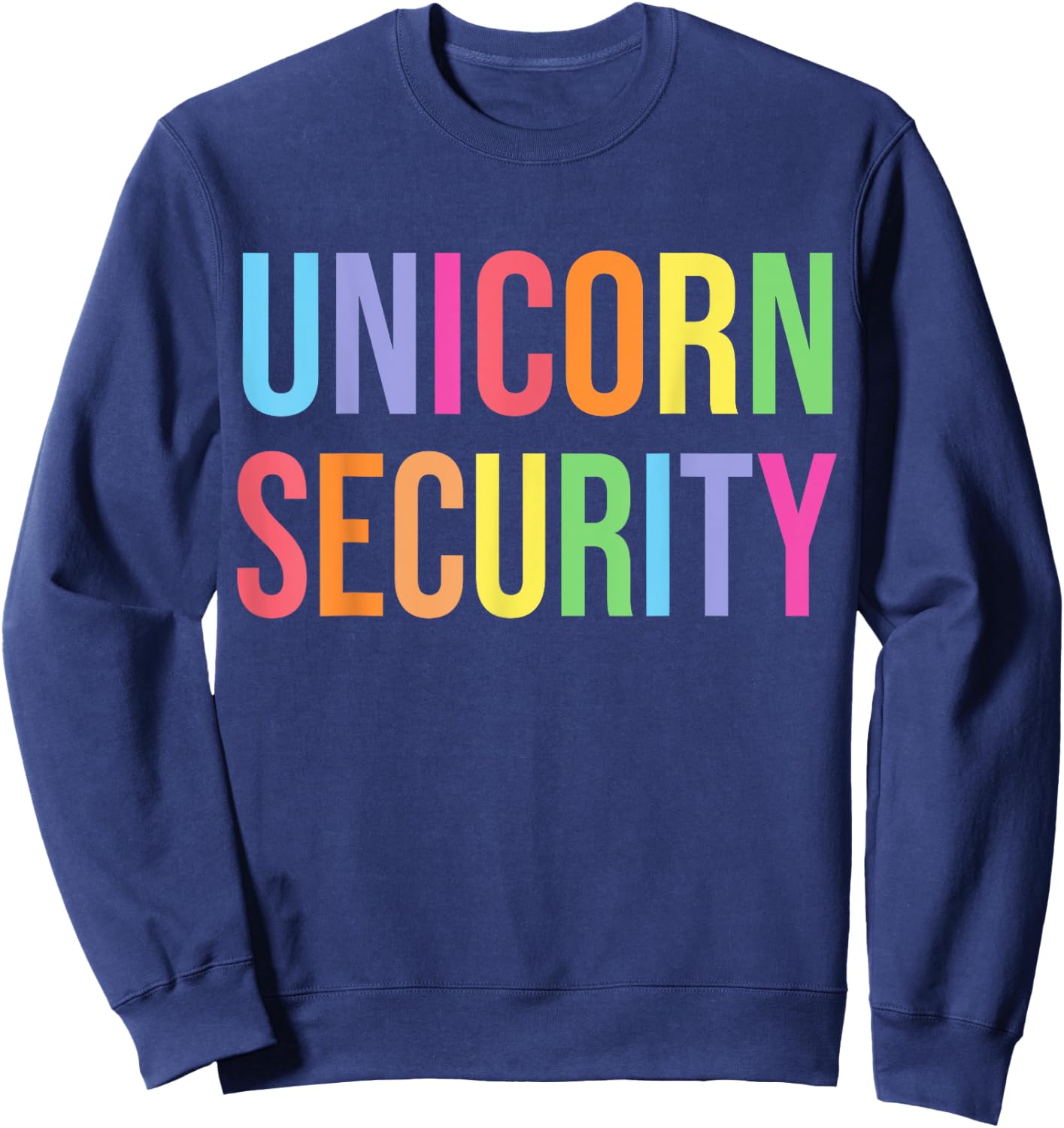 Halloween Dad Mom Daughter Adult Costume, Unicorn Security Sweatshirt - Sweatshirt | Navy