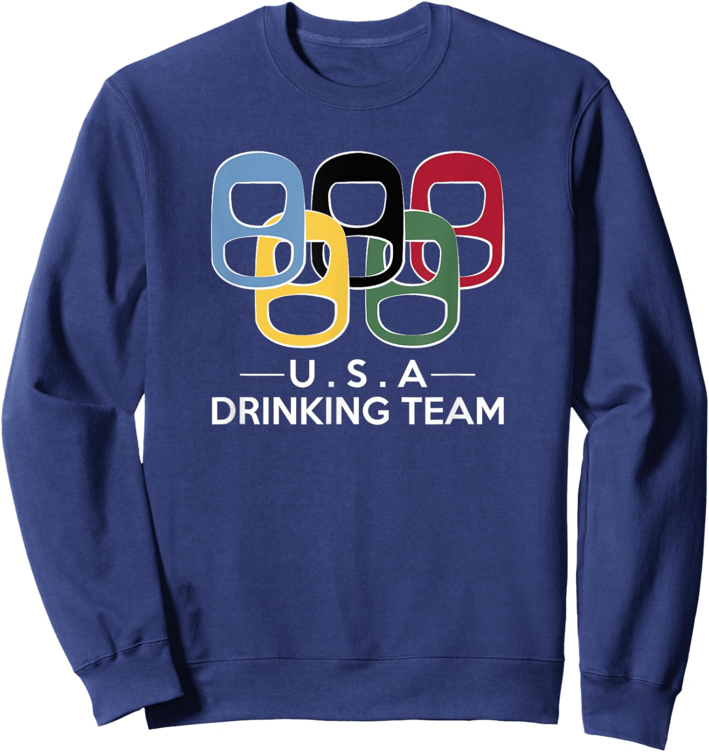 USA Drinking Team Beer Can Tab Sports Sweatshirt - Sweatshirt | Navy