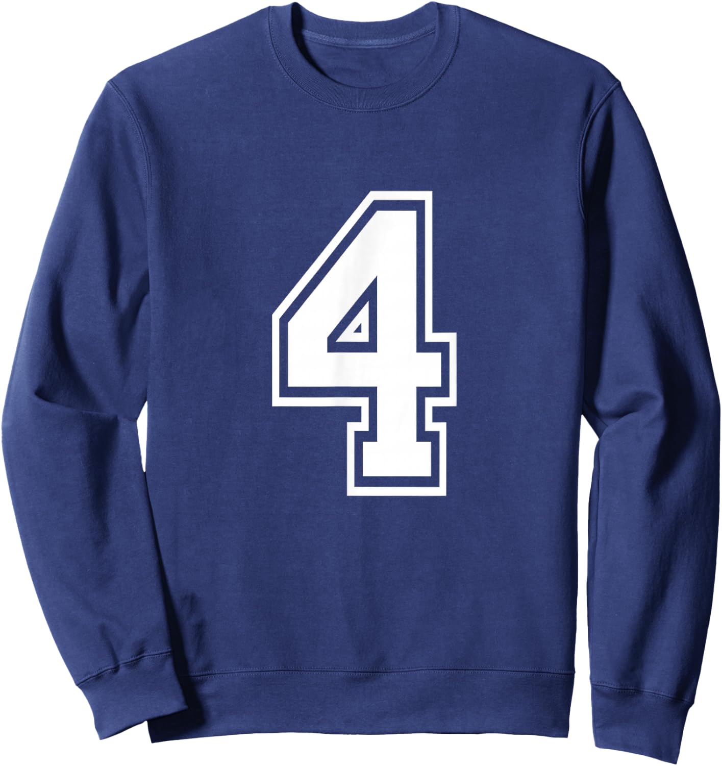 Number 4 Varsity Sports Team Jersey 4rd Birthday 4 Years Sweatshirt - Sweatshirt | Navy