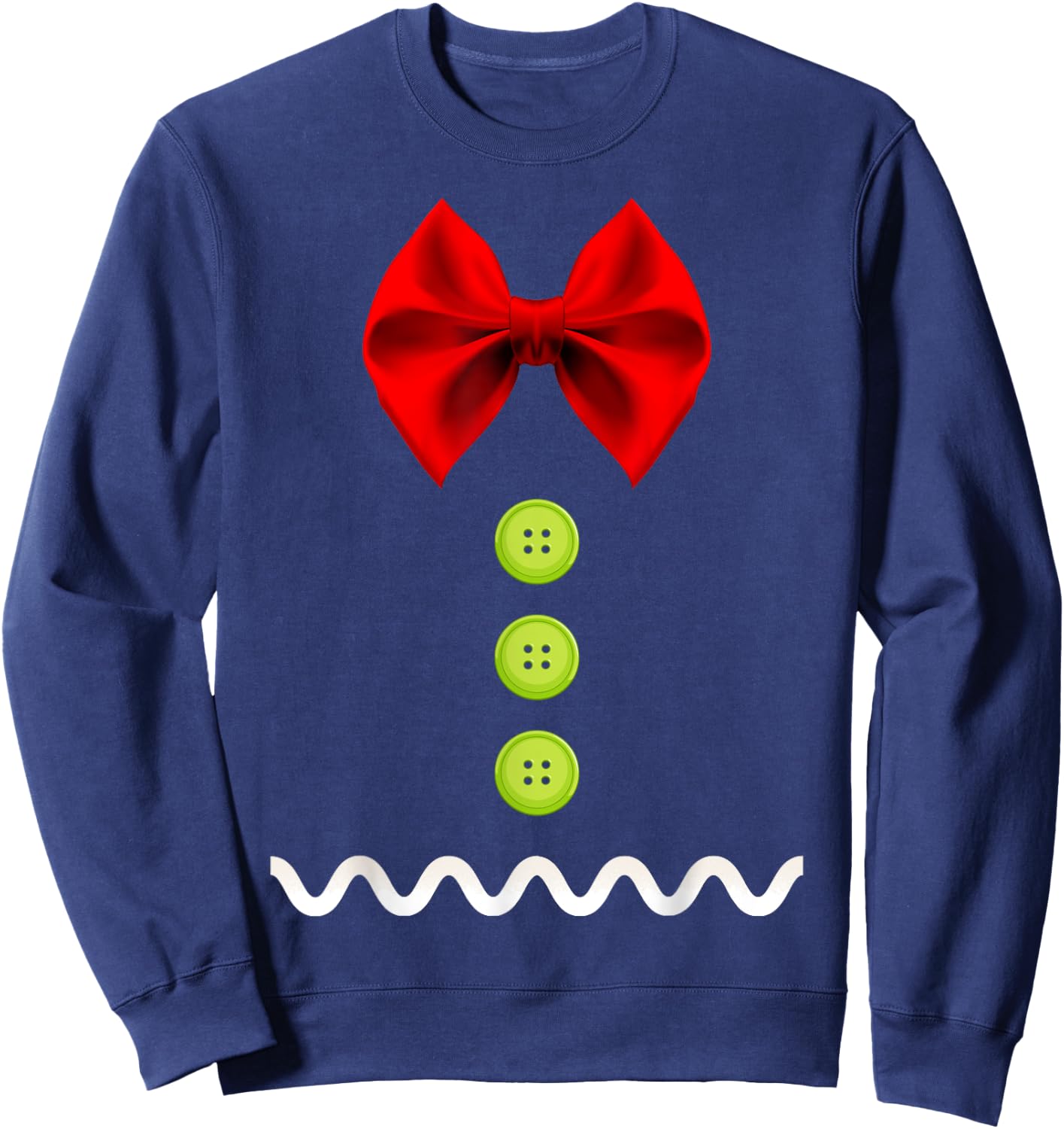Gingerbread Man Christmas Costume for Kids & Adults Sweatshirt - Sweatshirt | Navy