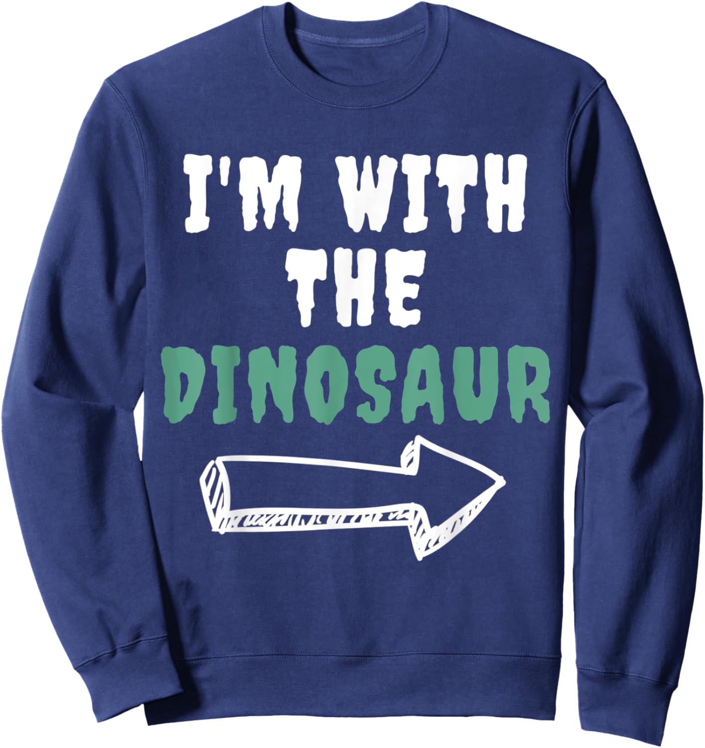 Halloween Shirt Funny Vintage Retro I'm With the Dinosaur Sweatshirt - Sweatshirt | Navy