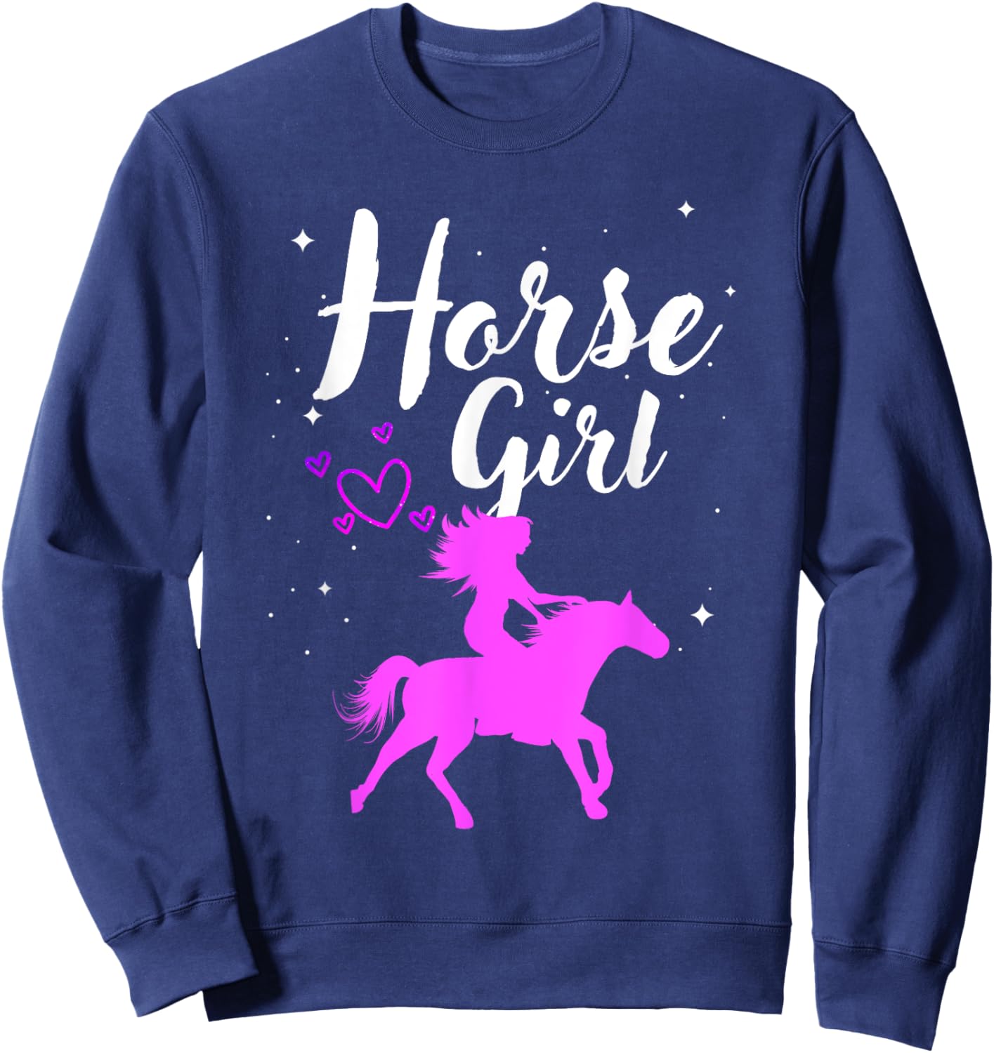 Cool Horse Girl Design Kids Horse Lover Equestrian Sweatshirt - Sweatshirt | Navy
