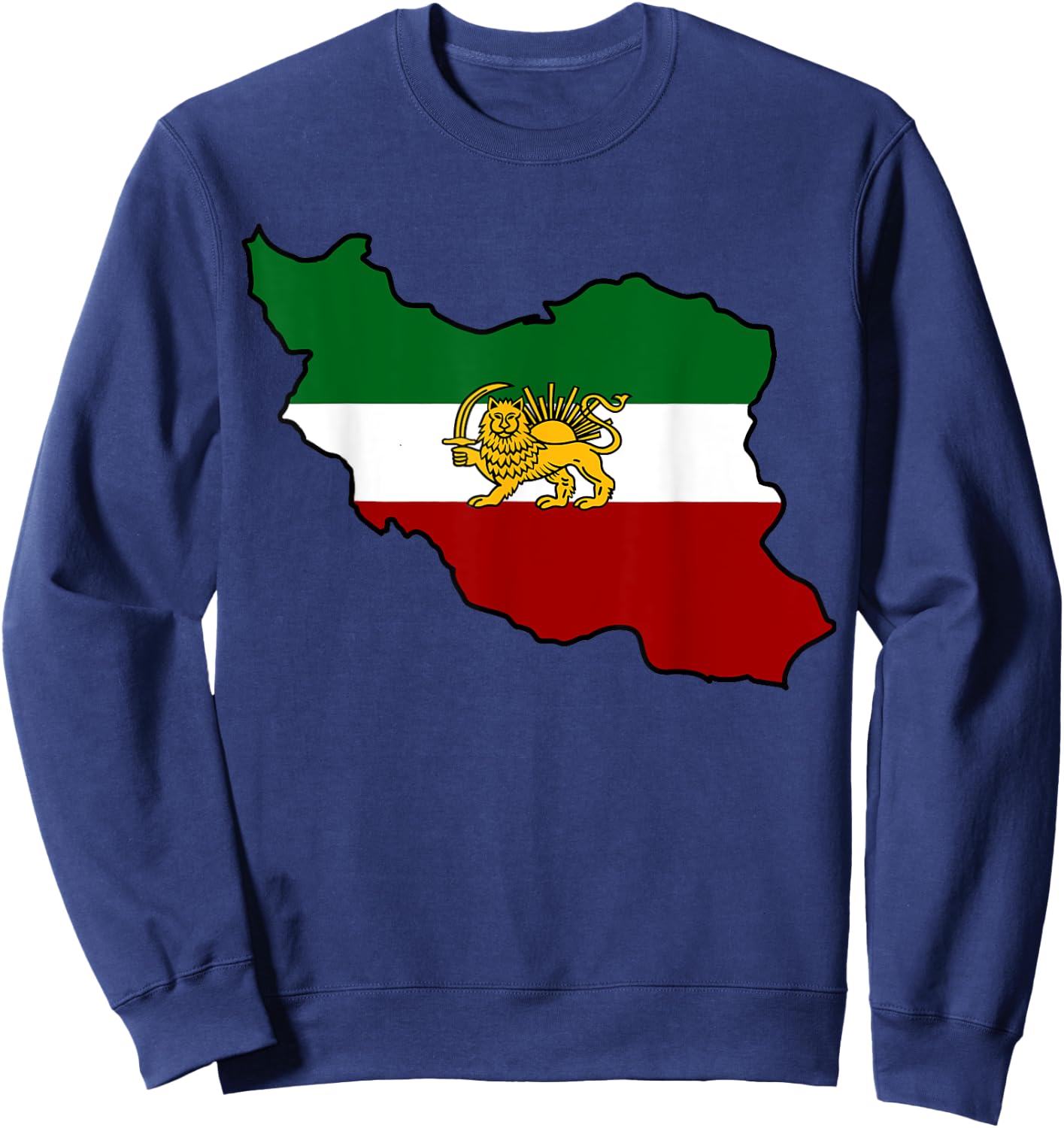 Iran flag with a lion Sweatshirt - Sweatshirt | Navy