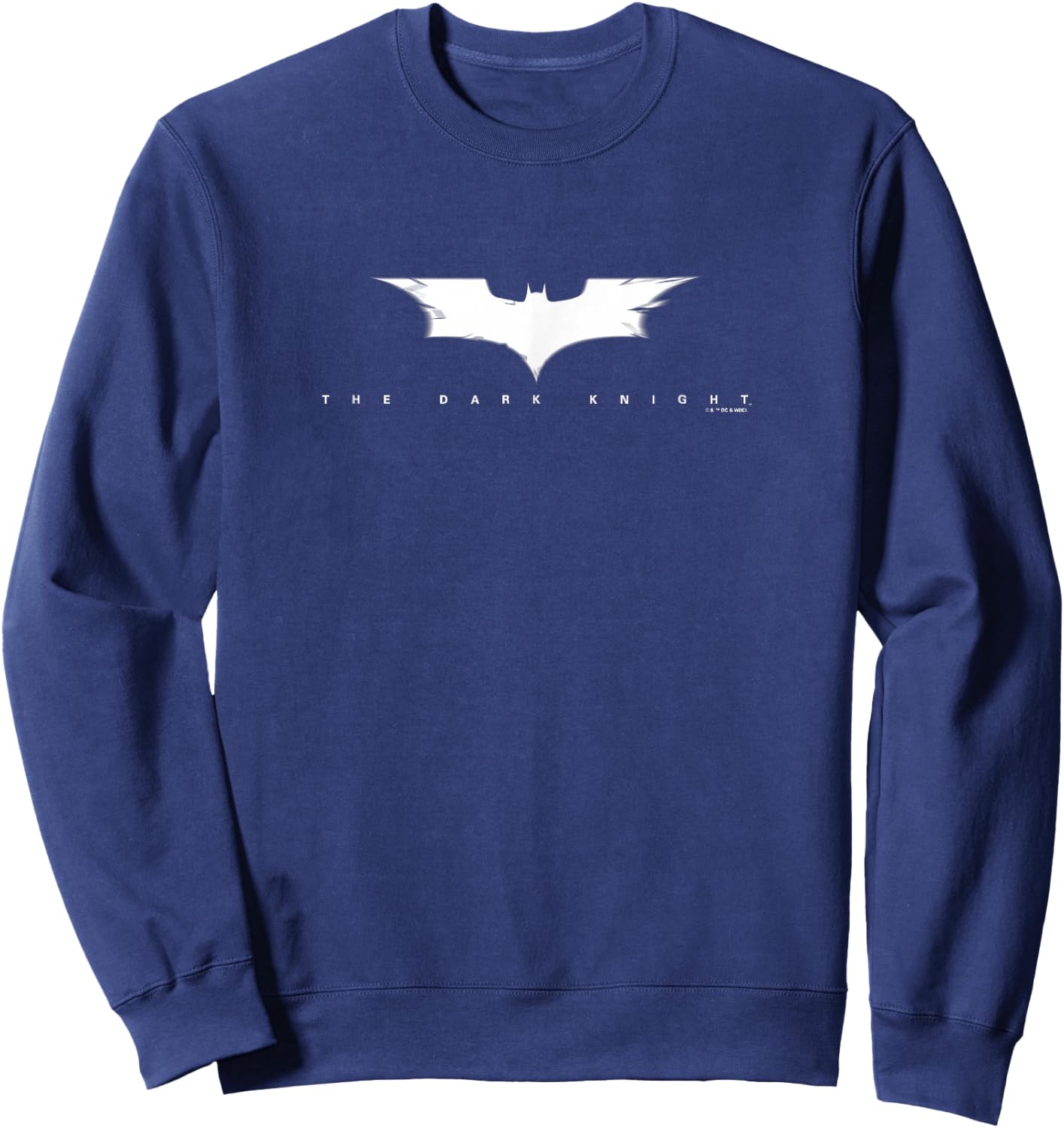 The Dark Knight Iconic Bat-Symbol Distressed Movie Logo Sweatshirt - Sweatshirt | Navy