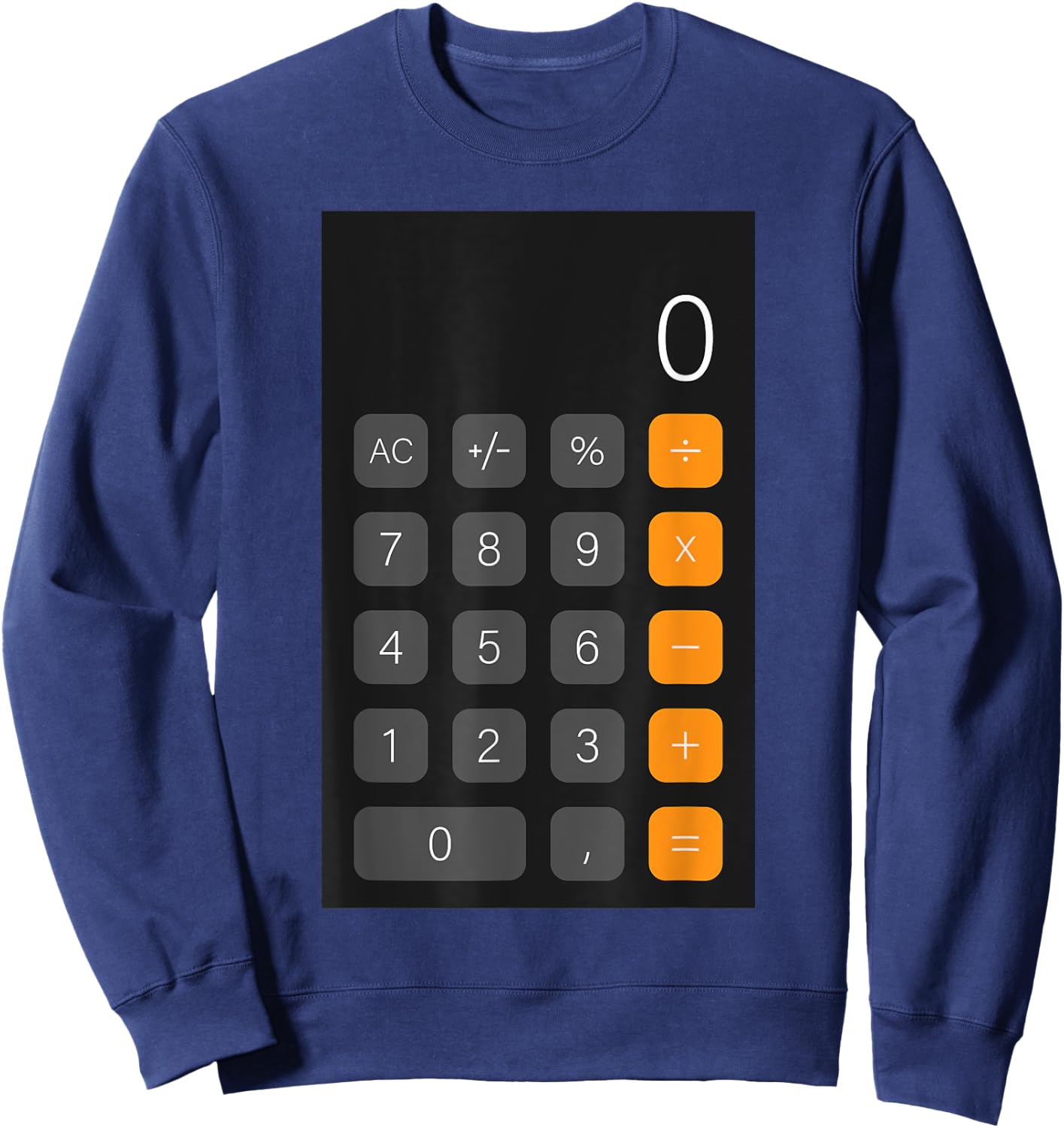 Funny Accountant Halloween Costume Outfit Math Calculator Sweatshirt - Sweatshirt | Navy