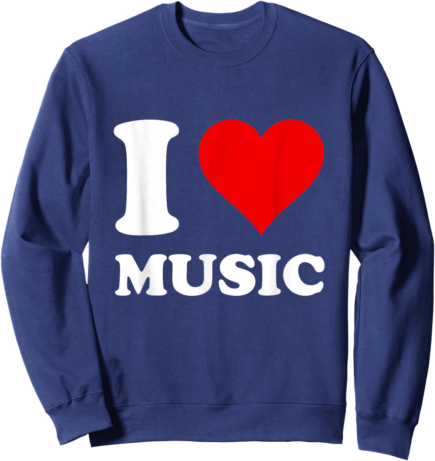 Red Heart I Love Music Sweatshirt - Sweatshirt | Navy
