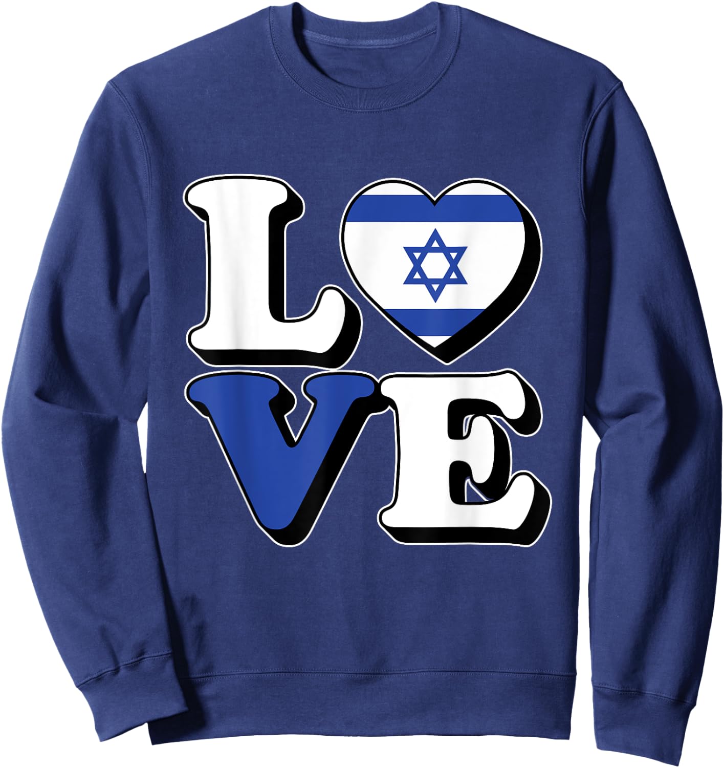 I Love Israel Travel Souvenir Vacation Trip Israeli Pride Sweatshirt - Sweatshirt | Navy