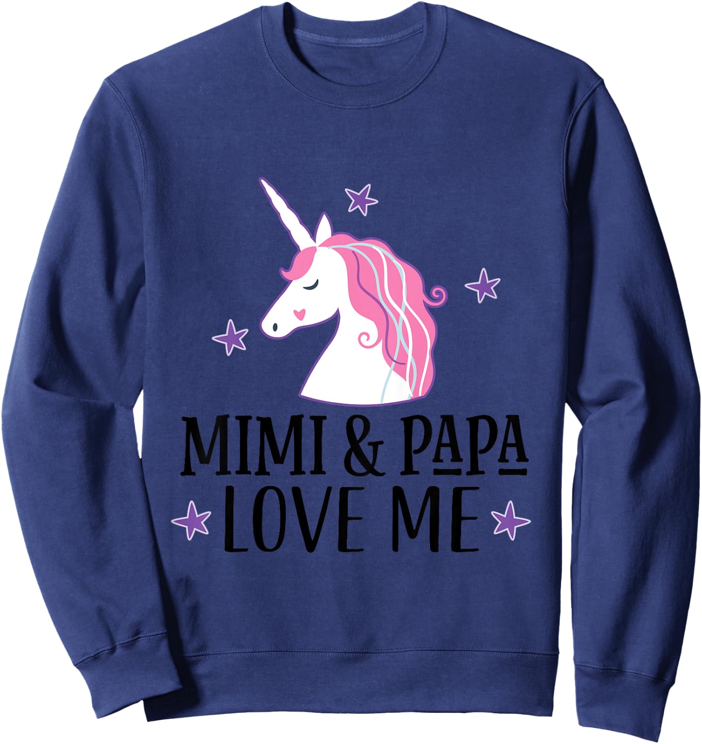 Mimi and Papa Love Me Granddaughter Unicorn Sweatshirt - Sweatshirt | Navy