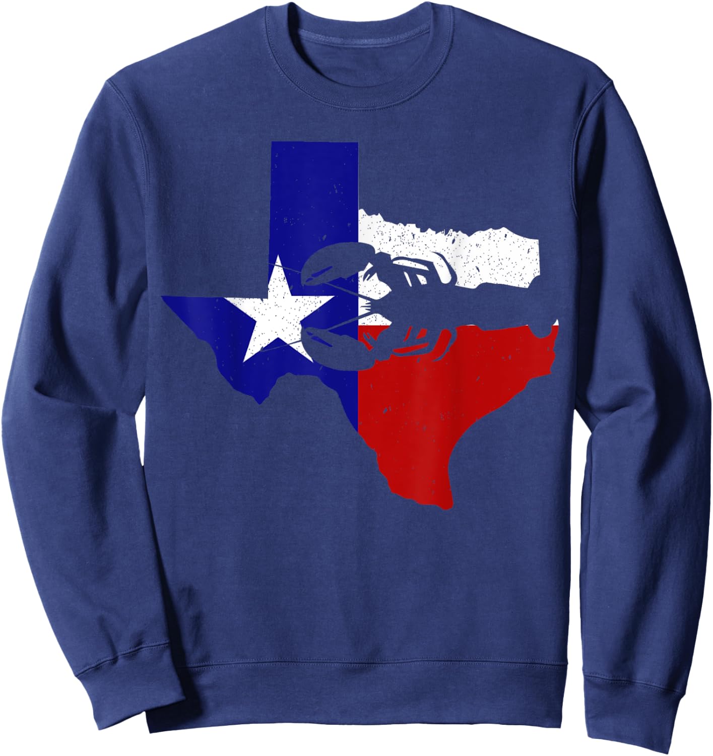 Crawfish Boil Texas State Flag Seafood Crayfish Southern Sweatshirt - Sweatshirt | Navy