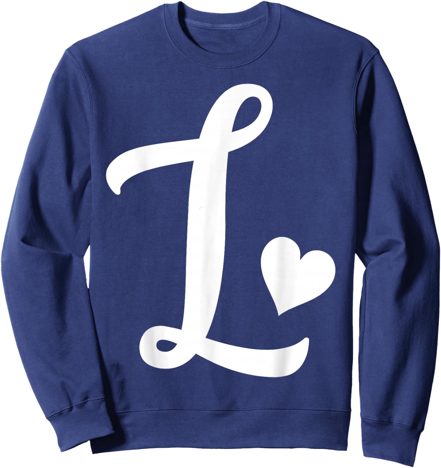 white letter L monogram initial minimalist heart graphic Sweatshirt - Sweatshirt | Navy