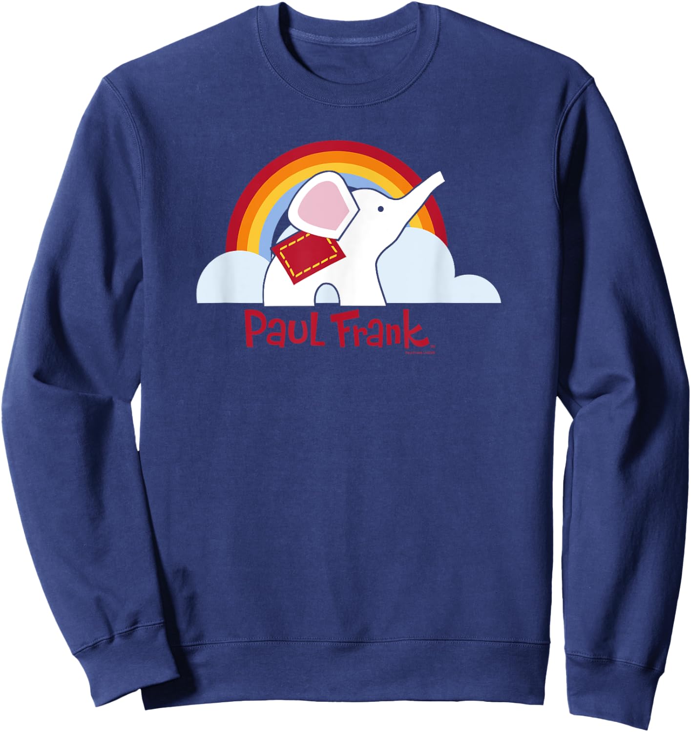 Paul Frank Ellie The Elephant Rainbow And Cloads Poster Sweatshirt - Sweatshirt | Navy