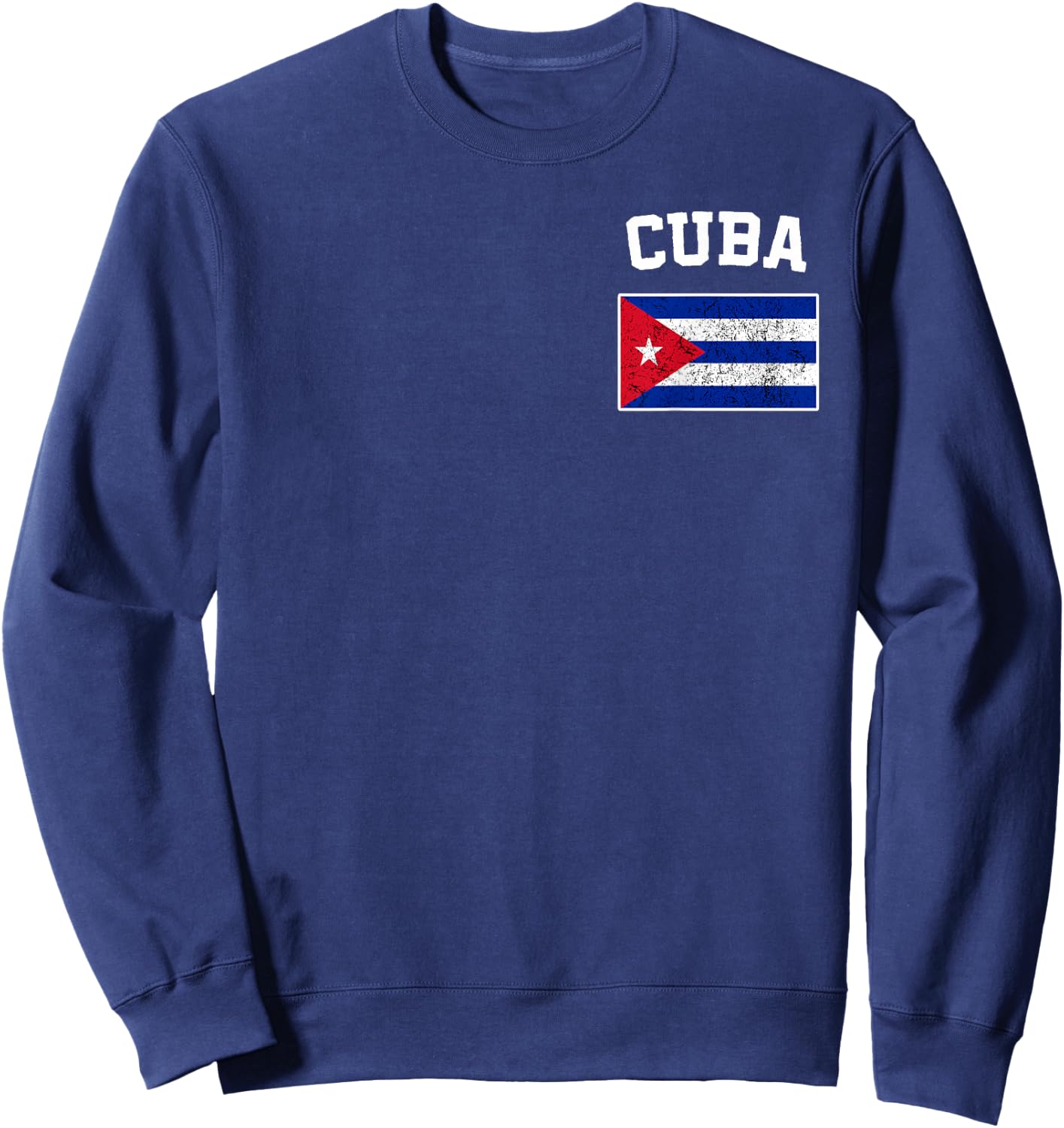 Cuba Cuban Flag Pride Hispanic Heritage Men Women Kids Sweatshirt - Sweatshirt | Navy