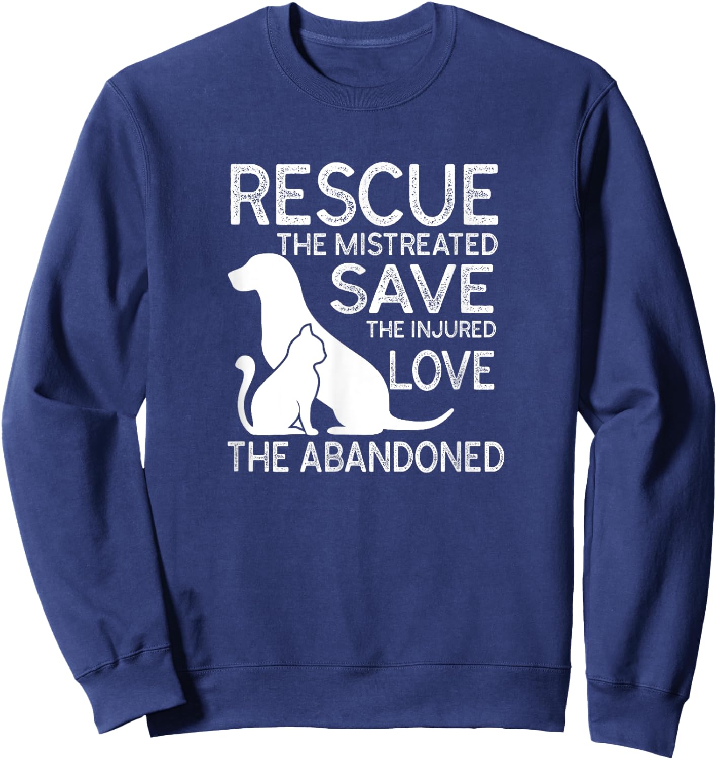 Rescue Save Love Pet Animal Vintage Volunapparelr Sweatshirt - Sweatshirt | Navy