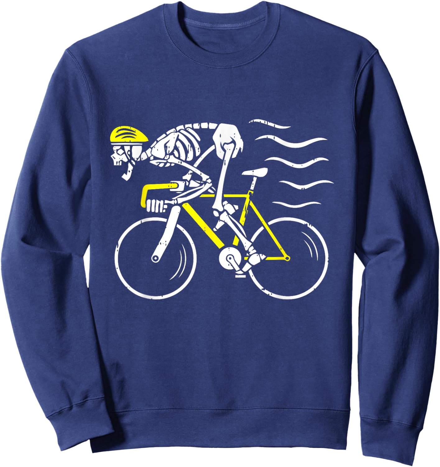 Skeleton Riding Bicycle Halloween Costume Cycling Biking Sweatshirt - Sweatshirt | Navy