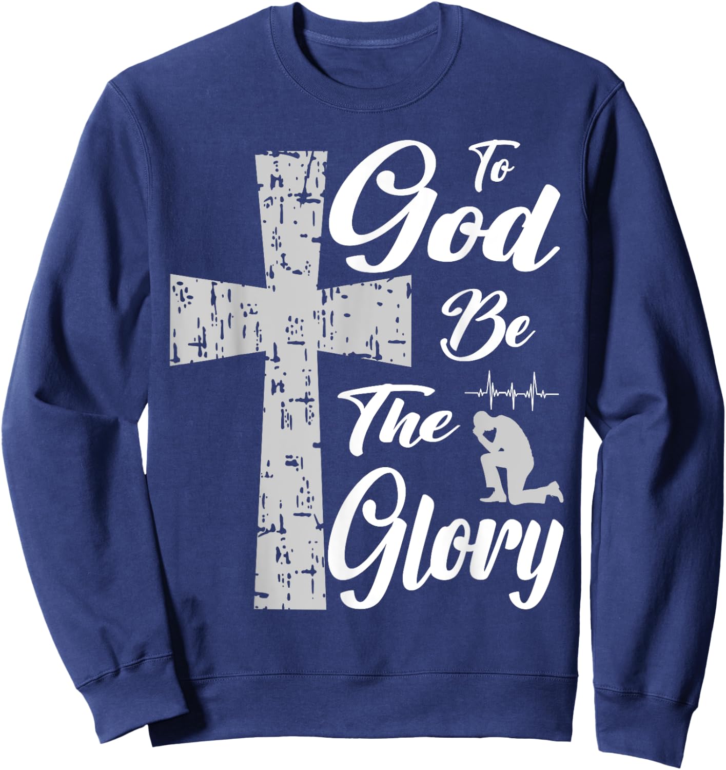 To God be the Glory Pray Jesus Sweatshirt - Sweatshirt | Navy