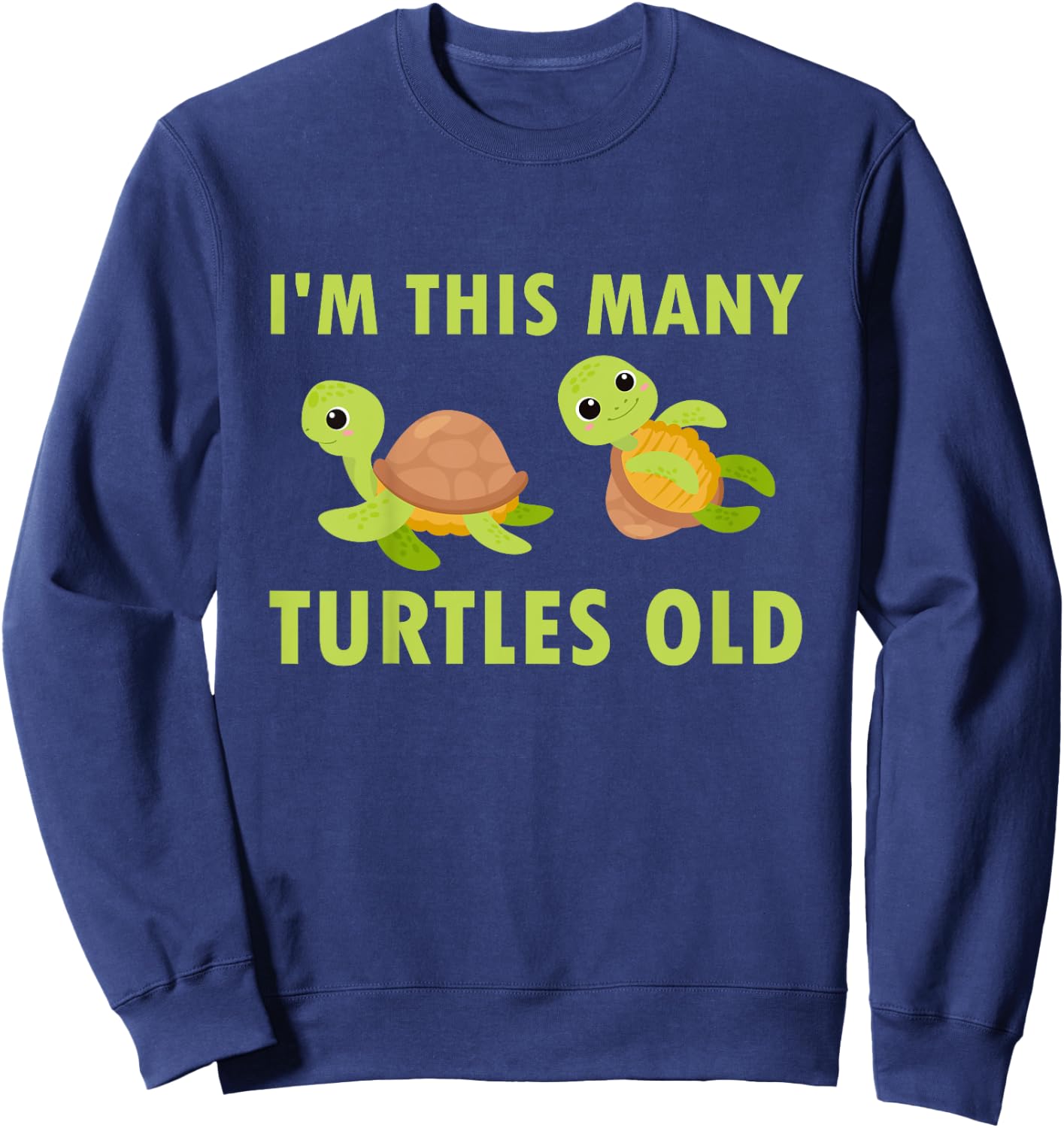 2 Years Old Boy Girl Turtles Old 2nd Birthday Kids Sweatshirt - Sweatshirt | Navy
