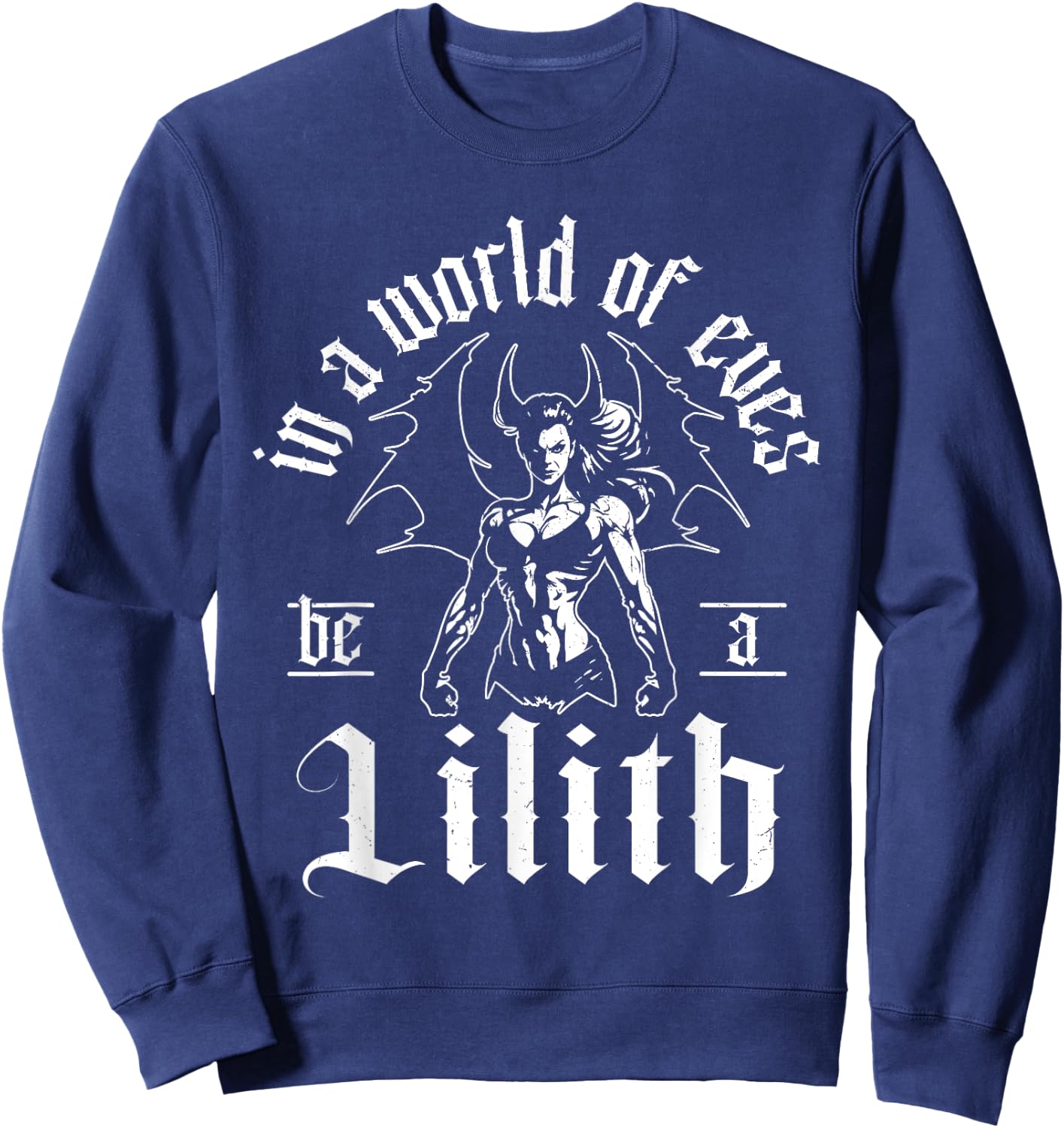 Lilith Demon Gothic Mythology Folklore Satanic Dark Occult Sweatshirt - Sweatshirt | Navy