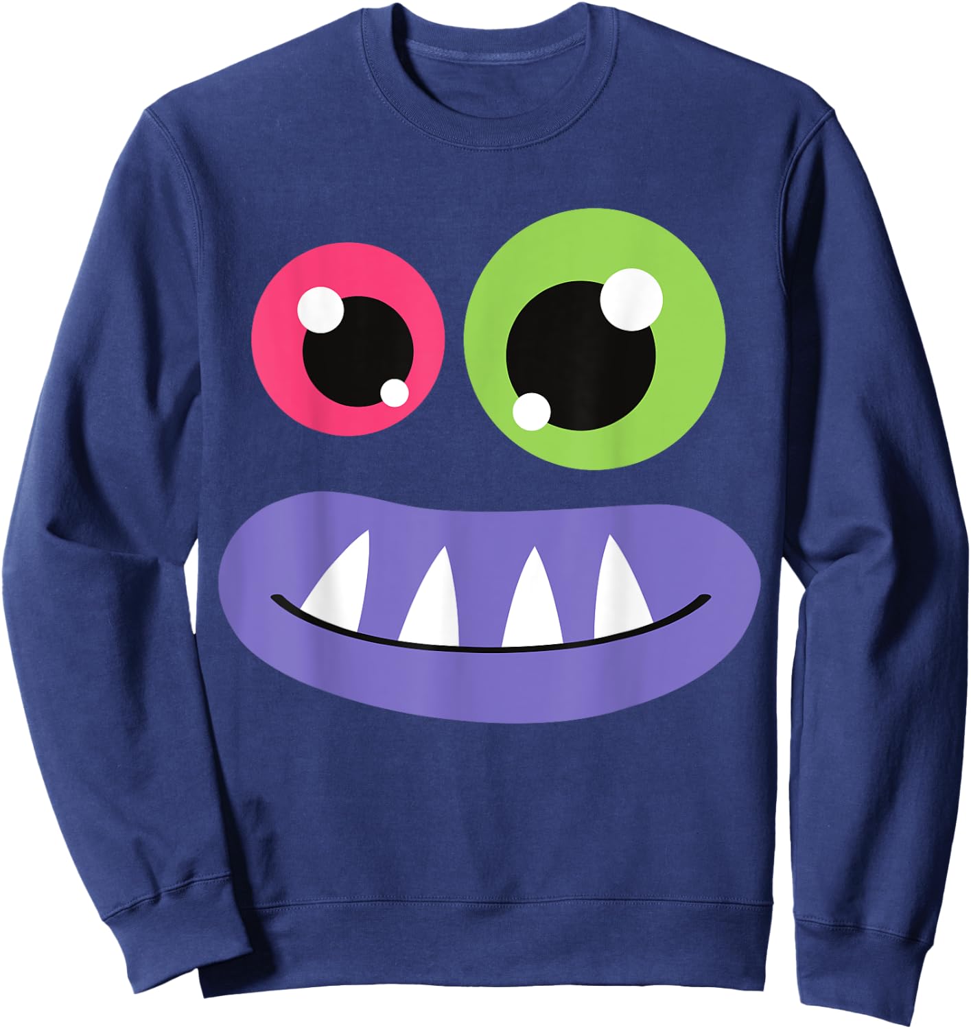 Cute Monster Face Halloween Costume Cute Group Men Women Kid Sweatshirt - Sweatshirt | Navy