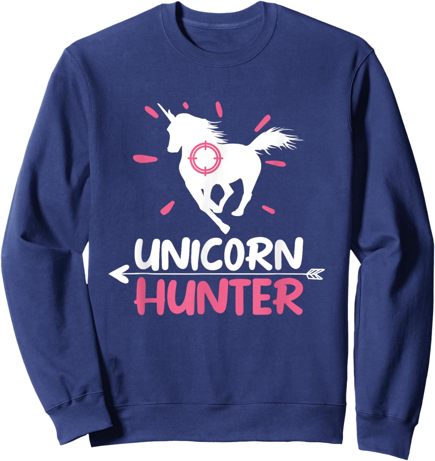Funny Lazy Halloween Costume Fairy Rainbow Unicorn Hunter Sweatshirt - Sweatshirt | Navy