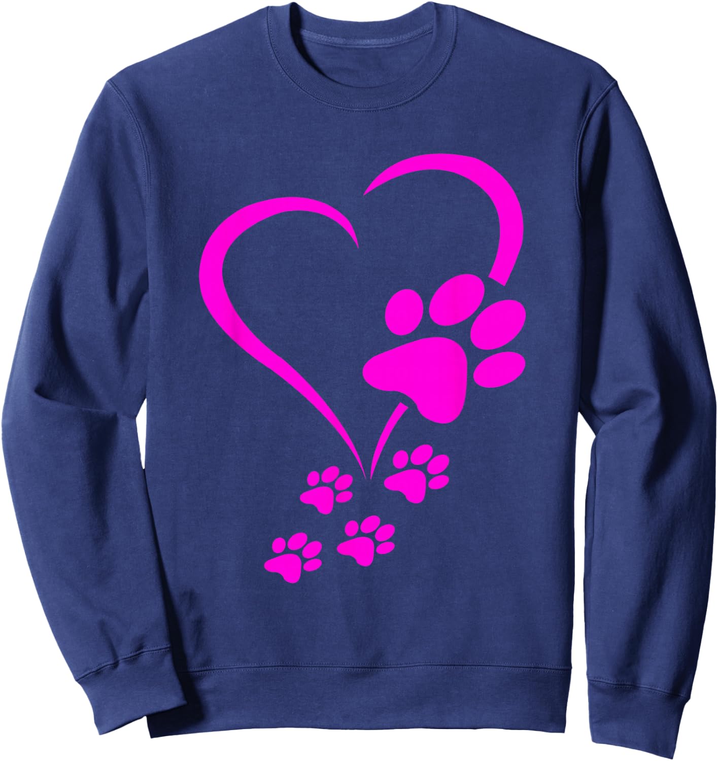 Dog Paws Hearts Baby Dogs - Dog Paw Print Dog Paw Sweatshirt - Sweatshirt | Navy