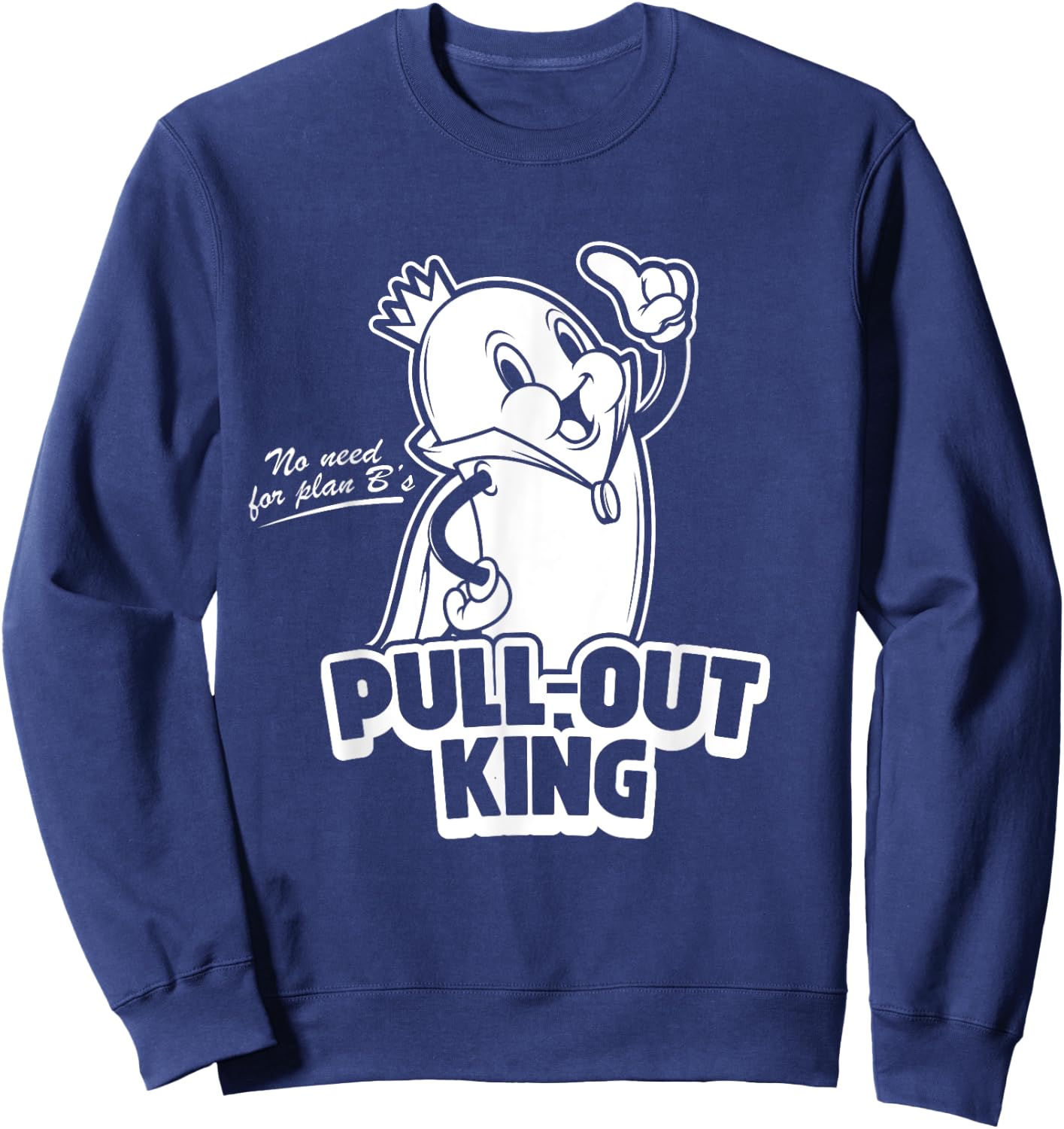 Pull Out King Dirty Funny Hot Dog Weiner Retro Adult Humor Sweatshirt - Sweatshirt | Navy