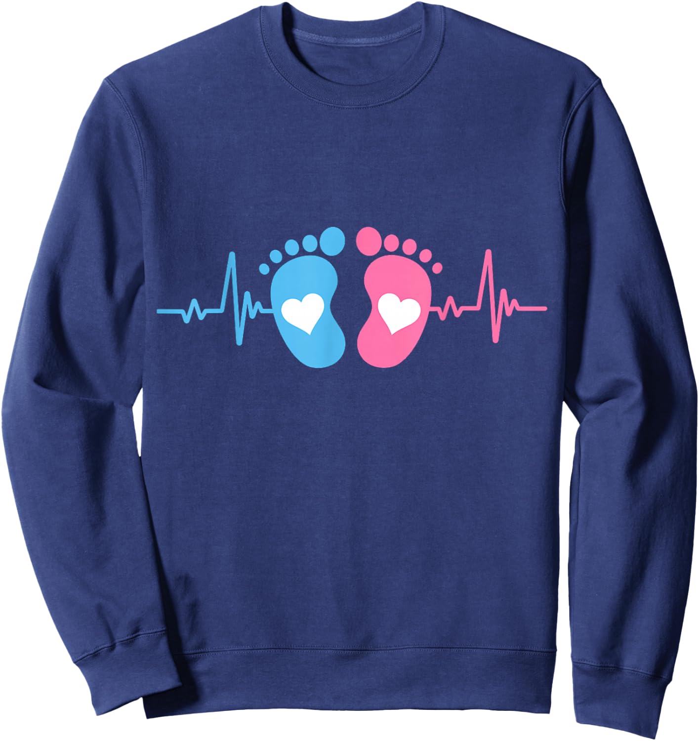 Cute Baby Tiny Humans Heartbeat Labor And Delivery L&D Nurse Sweatshirt - Sweatshirt | Navy