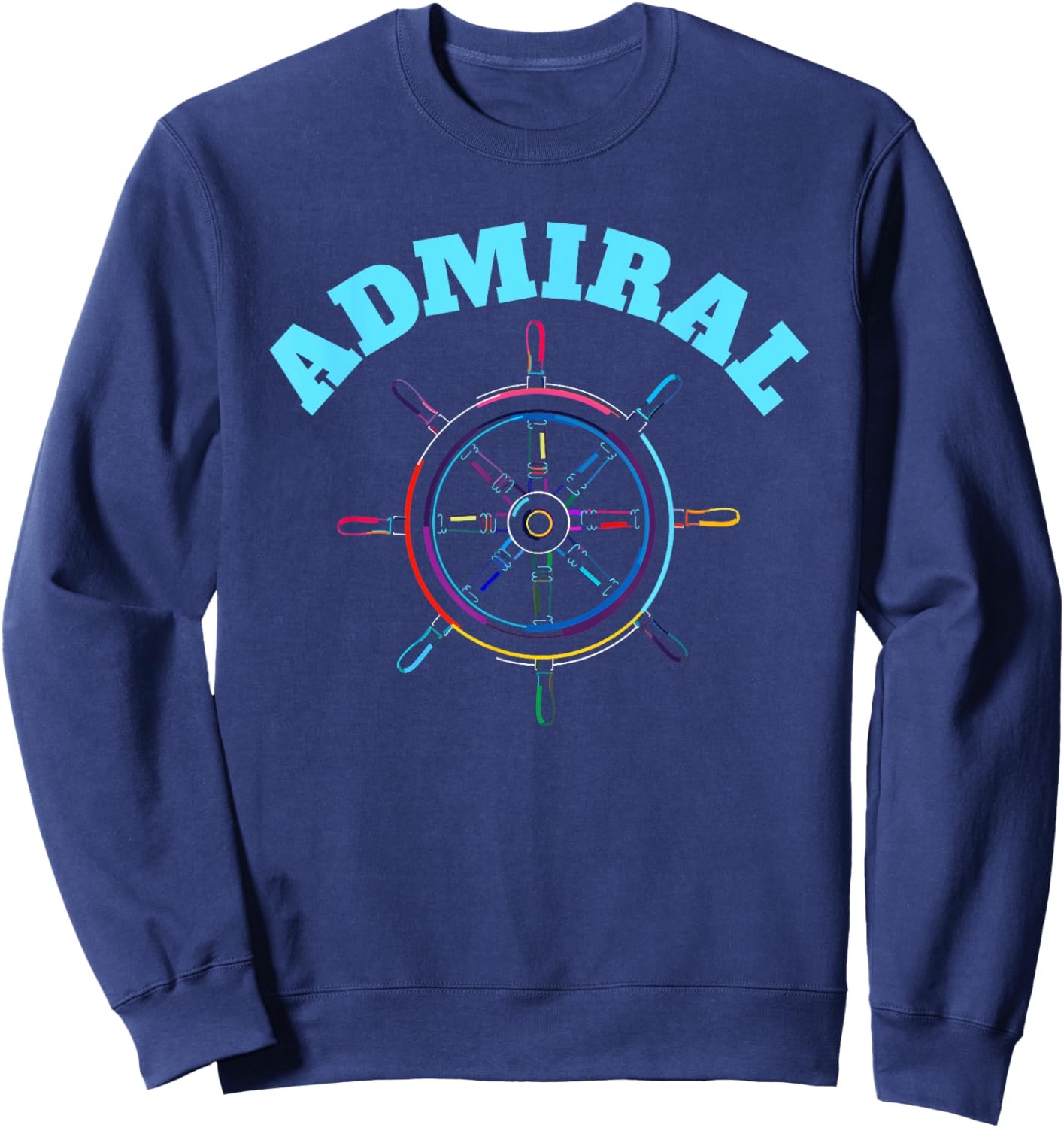 Sailing Boating Steer Wheel Pop Art Admiral Sweatshirt - Sweatshirt | Navy