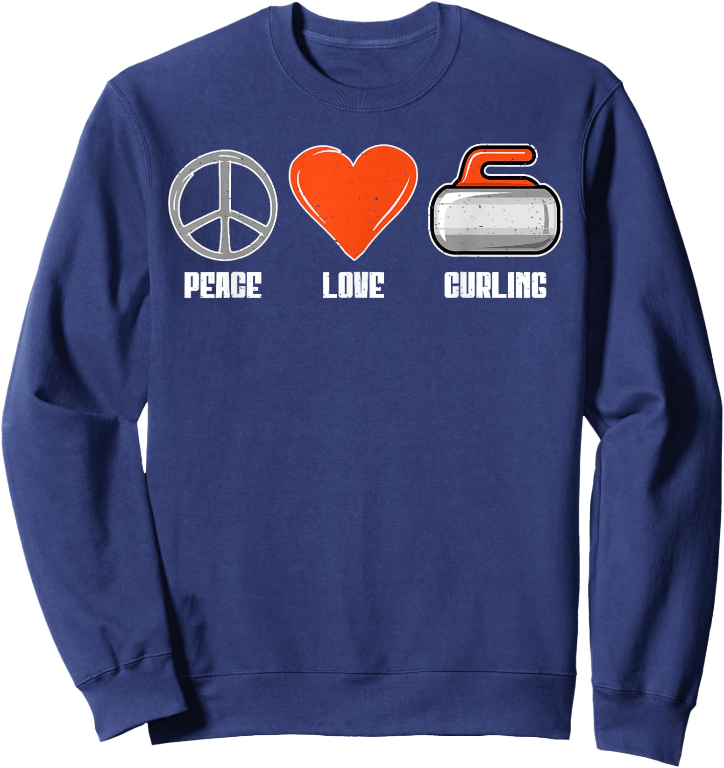 Peace Love Curling Sweatshirt - Sweatshirt | Navy