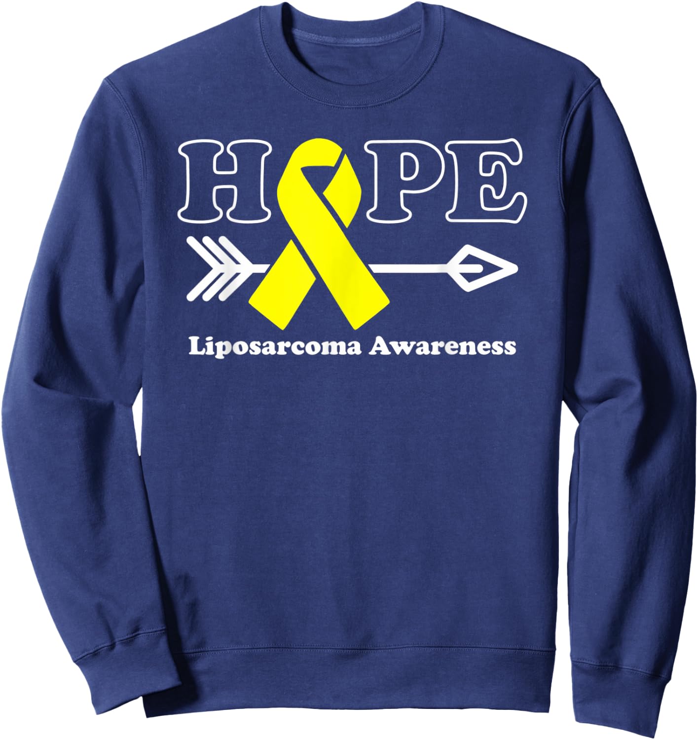 Hope - Liposarcoma Awareness Yellow Ribbon Sweatshirt - Sweatshirt | Navy