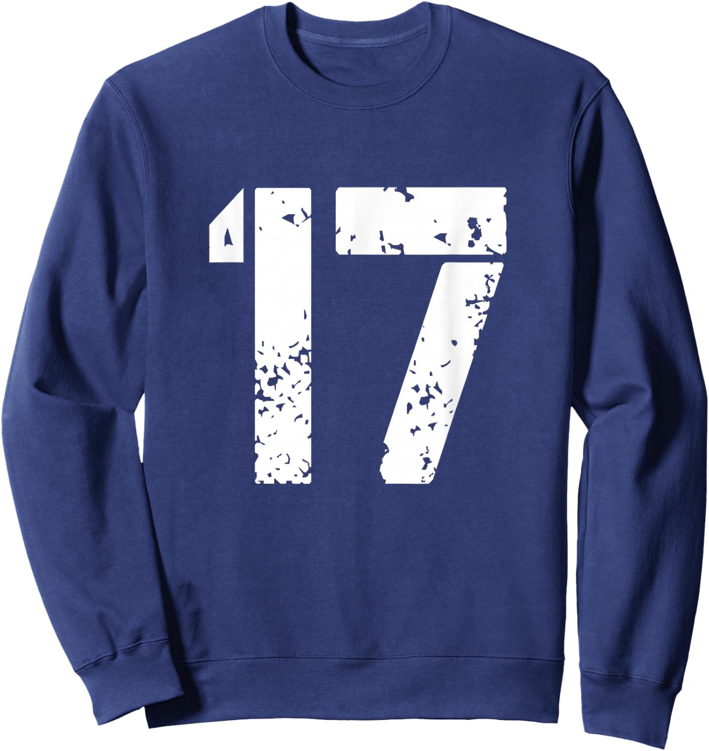 Number 17 Team 17th Birthday Seventeen Years Old Graphic Sweatshirt - Sweatshirt | Navy