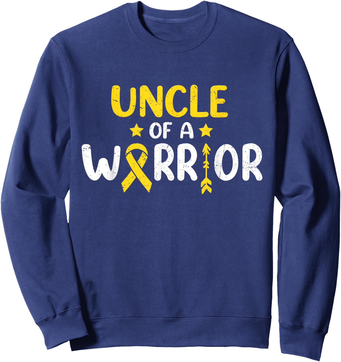 Uncle Of A Warrior Childhood Cancer Family Matching Sweatshirt - Sweatshirt | Navy