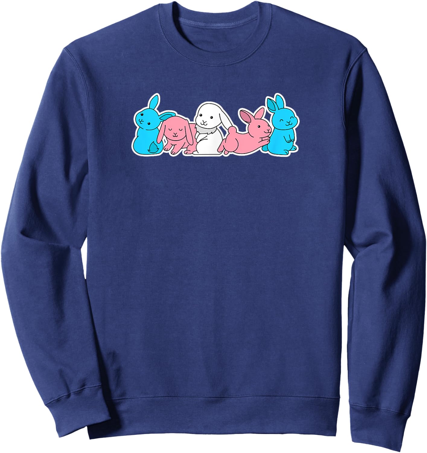 Trans Flag Bunny Design for proud Trans People Sweatshirt - Sweatshirt | Navy