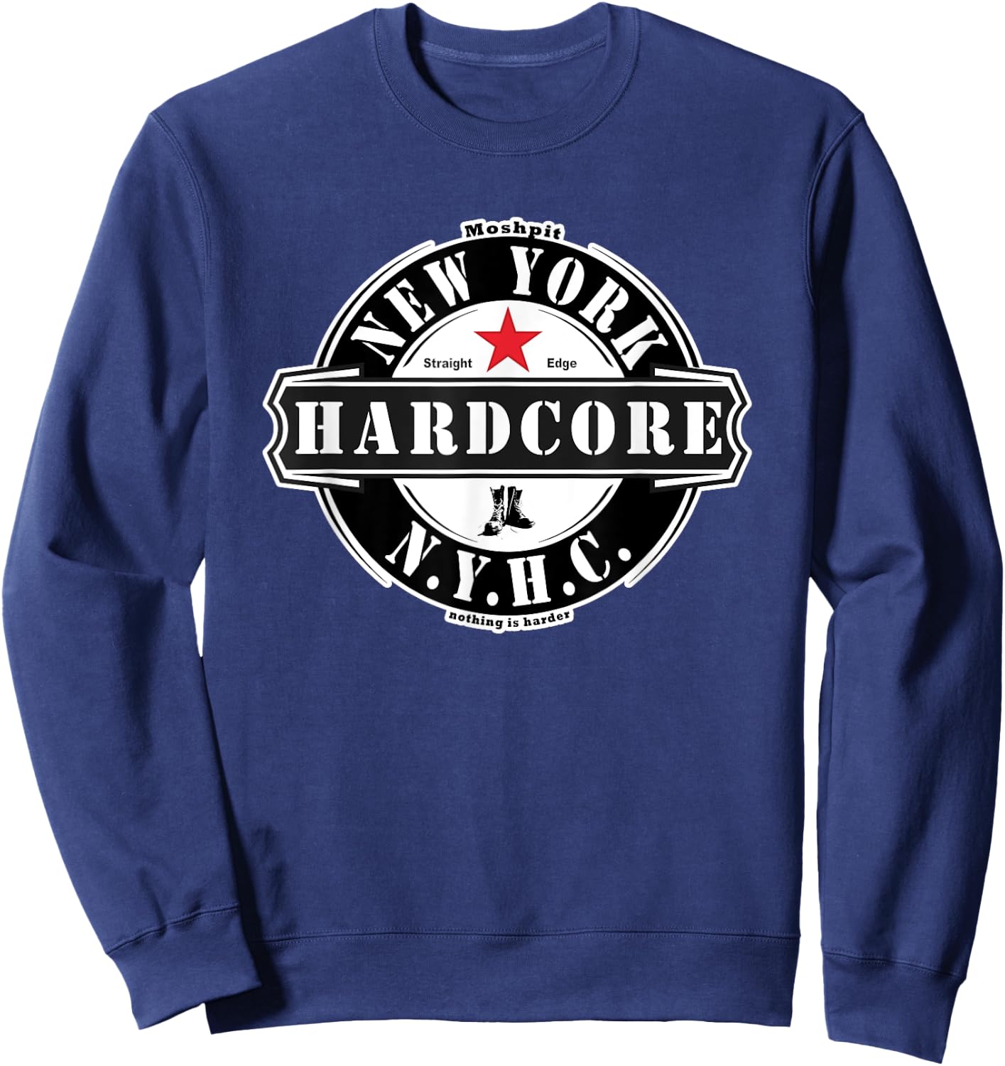 New York HARDCORE NYHC USA Straight Edge x vegan Streetwear Sweatshirt - Sweatshirt | Navy