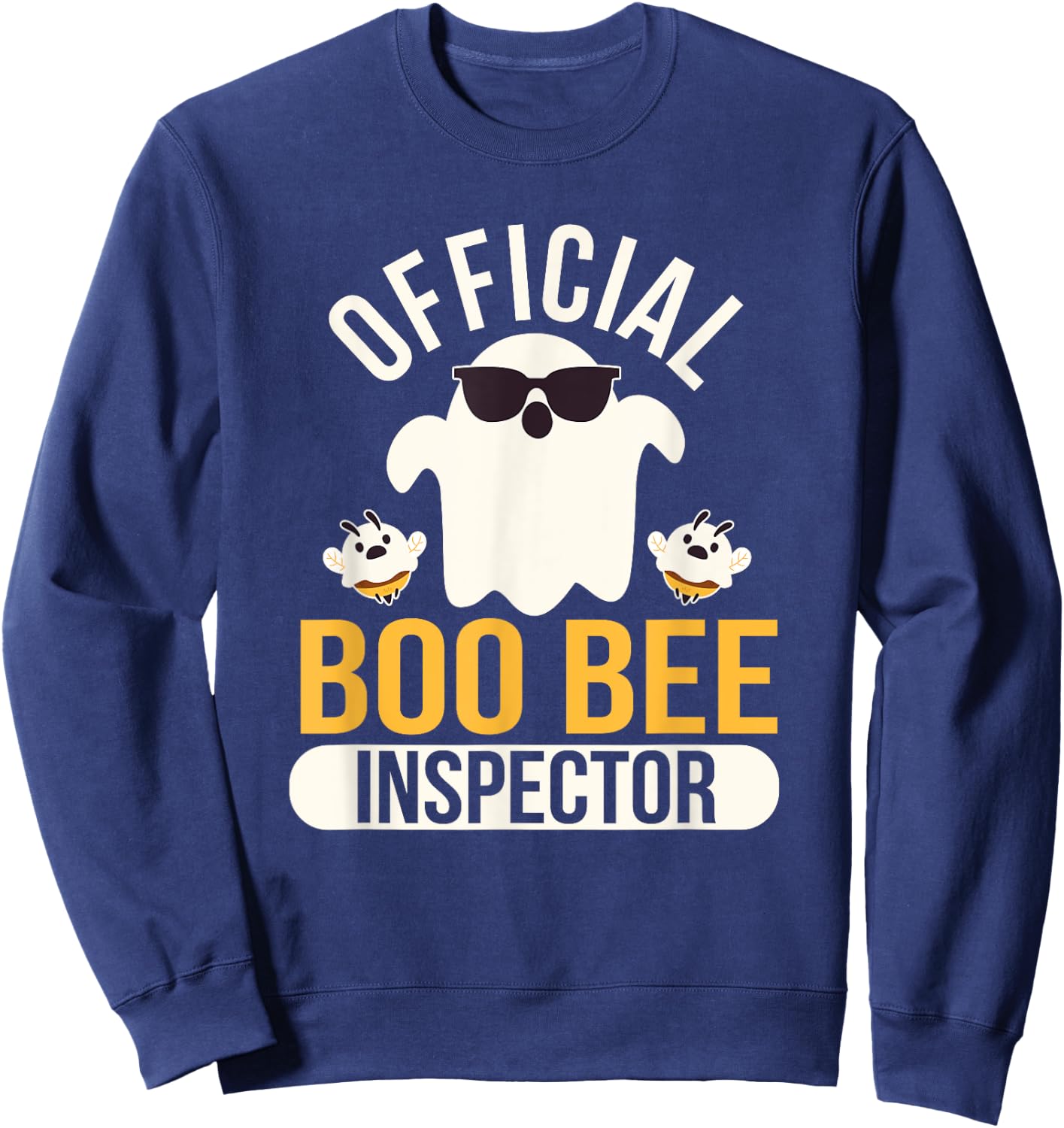 Official Boo Bee Inspector Halloween Humor Funny Ghost Sweatshirt - Sweatshirt | Navy