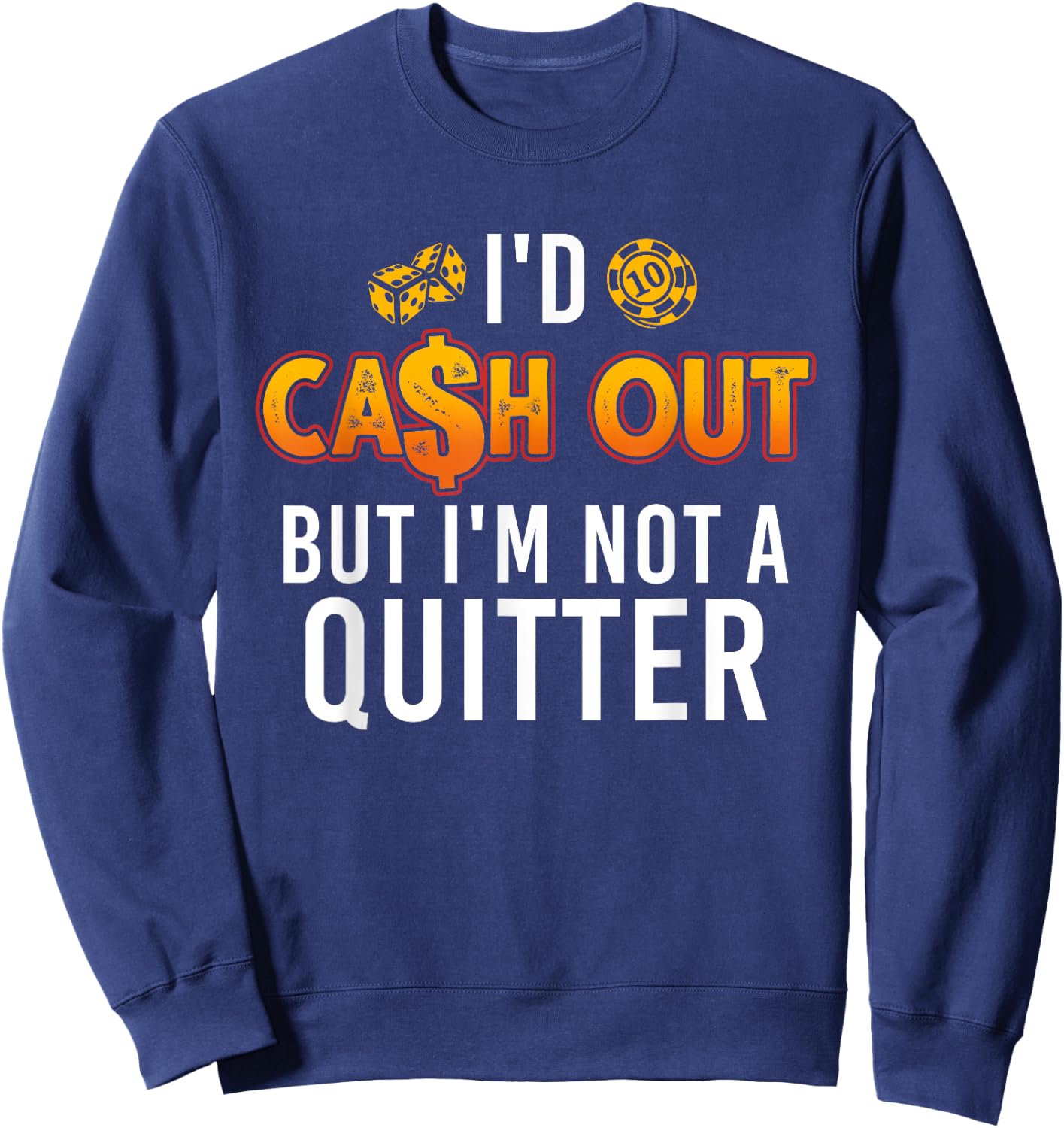 Funny Gambling Art Women Slot Machine Las Vegas Sweatshirt - Sweatshirt | Navy