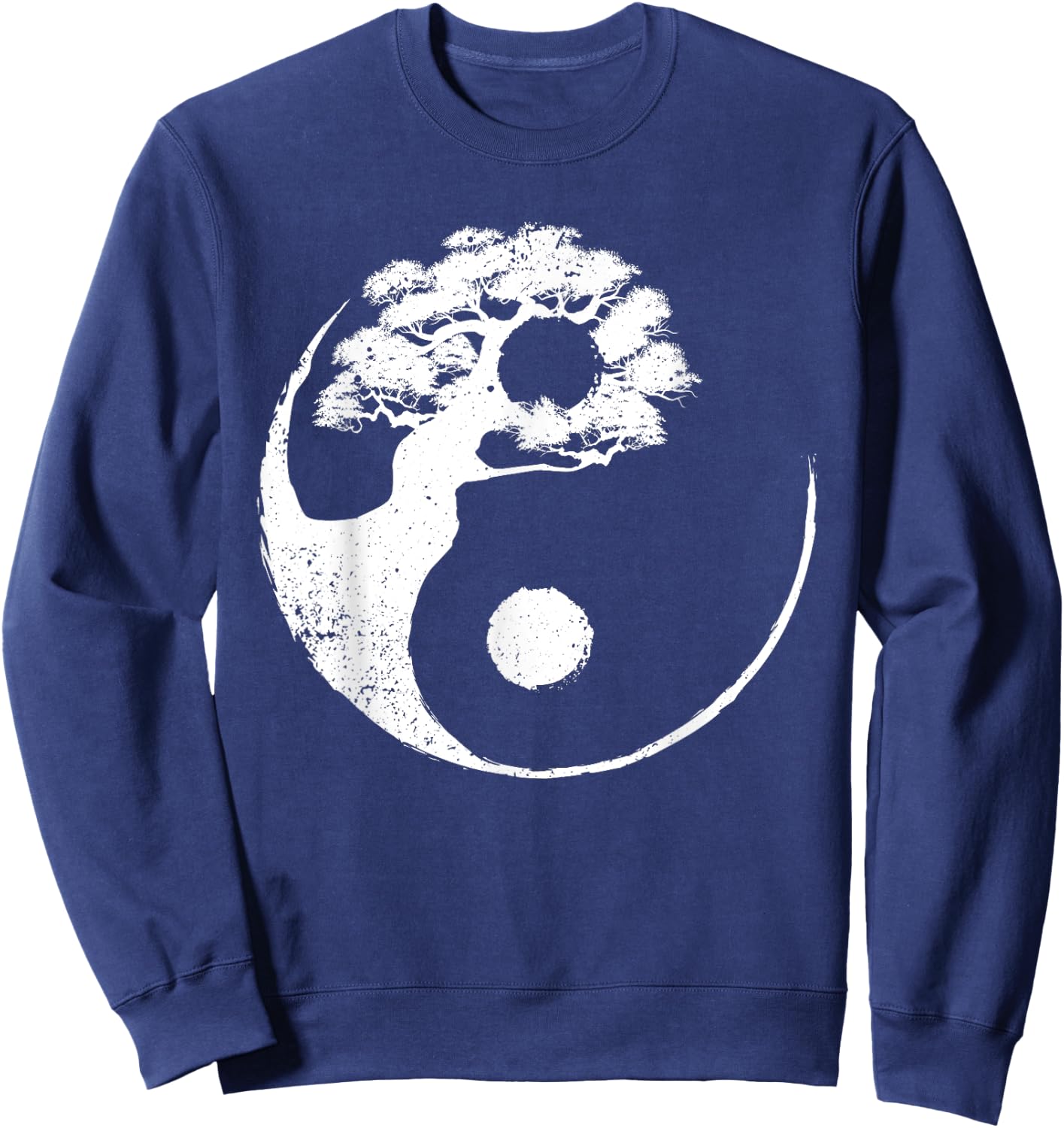 Cute Yin Yang Design Buddhist Men Women Bonsai Tree Lovers Sweatshirt - Sweatshirt | Navy