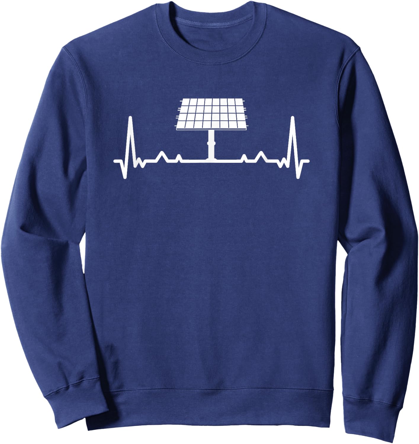 Vintage Renewable Energy Heartbeat Solar Panel Solar Power Sweatshirt - Sweatshirt | Navy