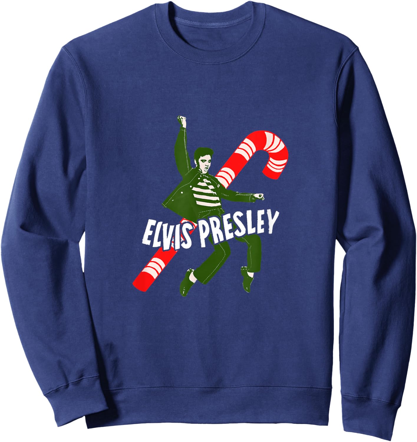 Elvis Candy Cane Sweatshirt - Sweatshirt | Navy
