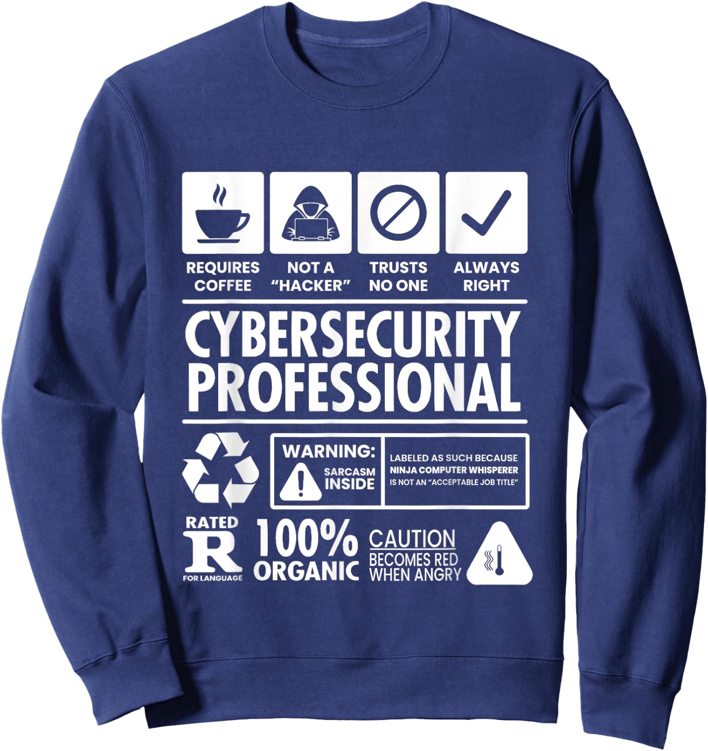 Funny Cybersecurity IT Support IT Security Network Engineer Sweatshirt - Sweatshirt | Navy
