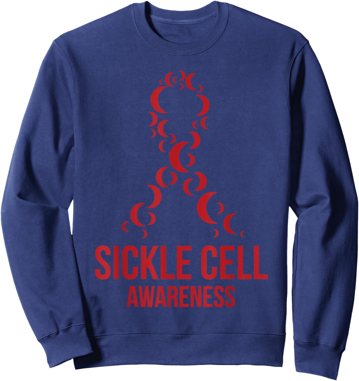 I Wear Burgundy Ribbon Sickle Cell Awareness September Sweatshirt - Sweatshirt | Navy