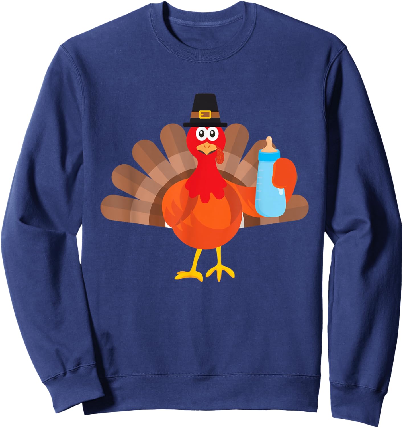 OB Nurse Delivery Labor Thanksgiving Turkey Thankful Cute Sweatshirt - Sweatshirt | Navy