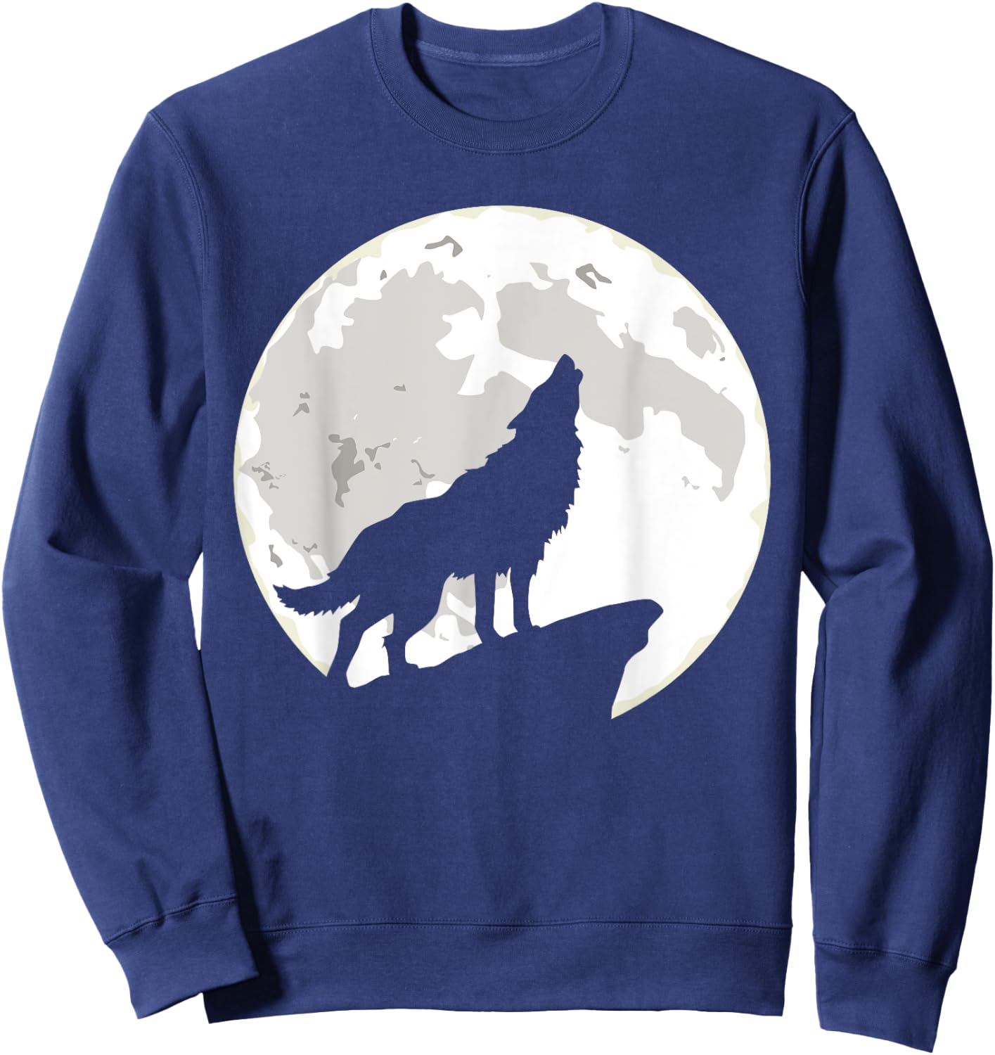 Wolf Howling At The Moon Sweatshirt - Sweatshirt | Navy