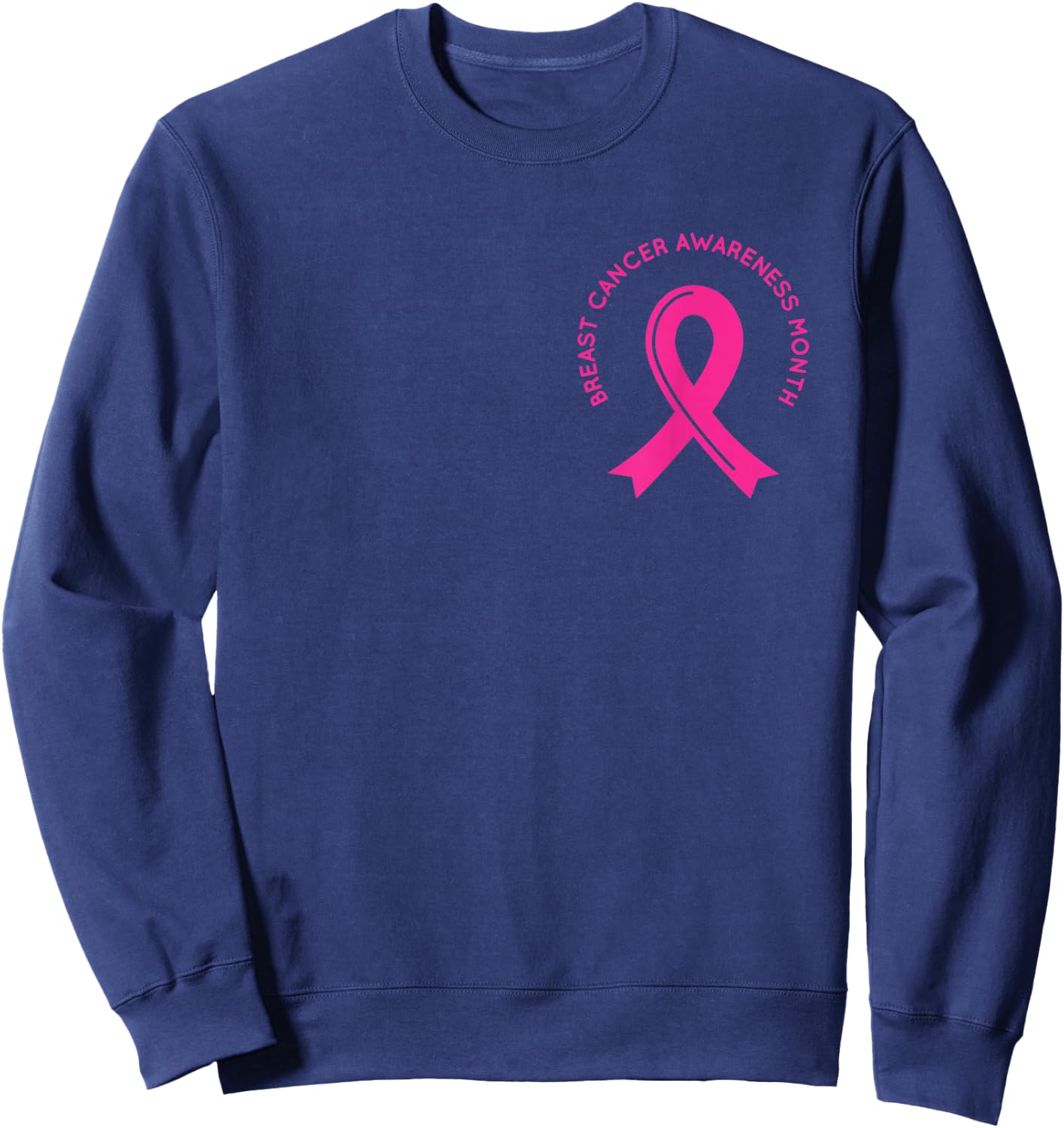Breast Cancer Awareness Pink Ribbon Support Squad Cancer Sweatshirt - Sweatshirt | Navy