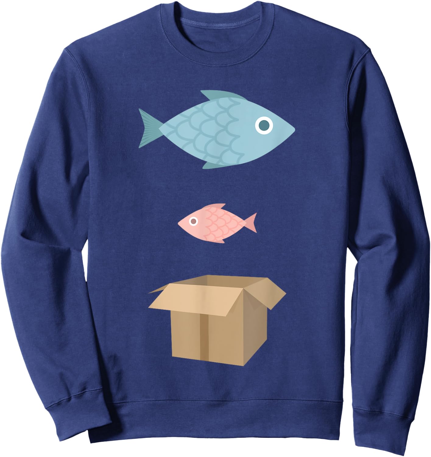 Big fish, little fish, cardboard box Sweatshirt - Sweatshirt | Navy