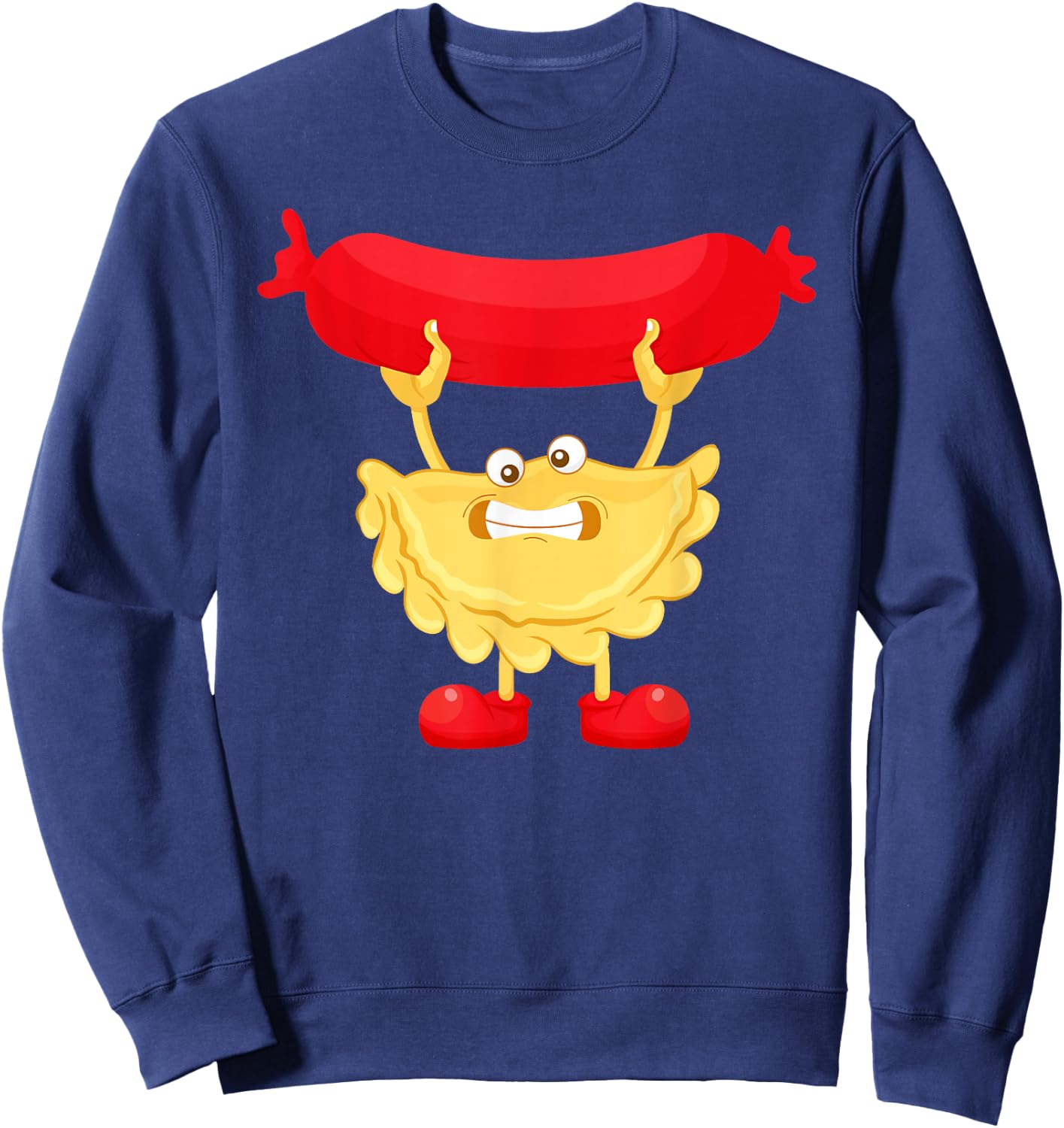 Cute Pierogi Kielbasa Art Women Sausage Polish Food Sweatshirt - Sweatshirt | Navy